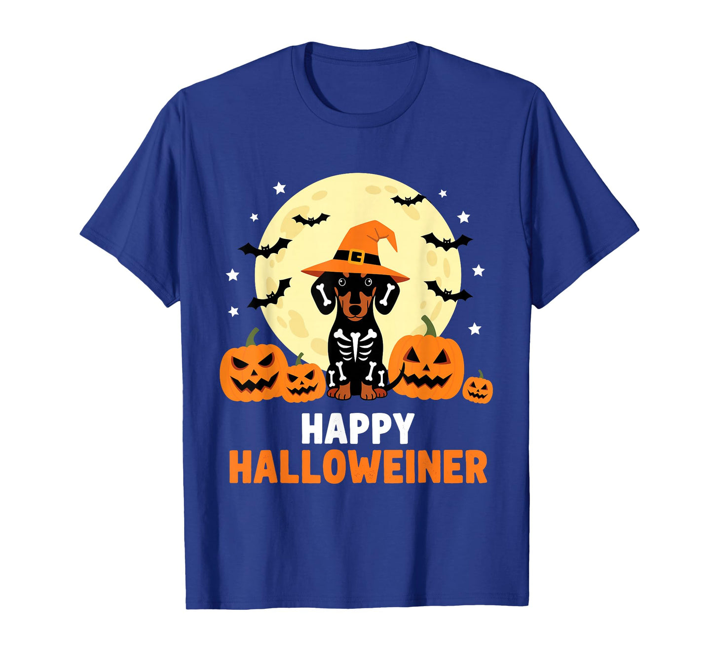 Happy Halloweiner Funny Halloween Dachshund Witch Skeleton T-Shirt