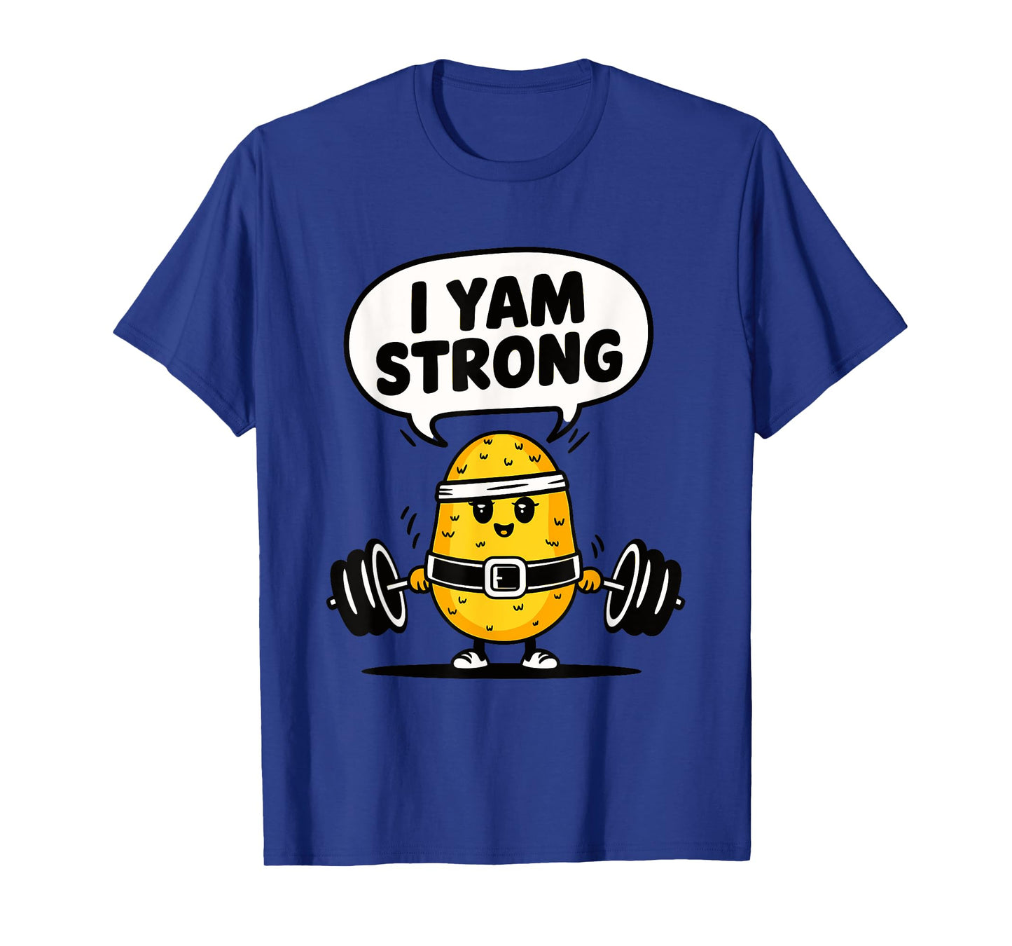 Funny I Yam Strong Gym Potato Pun Workout Design T-Shirt