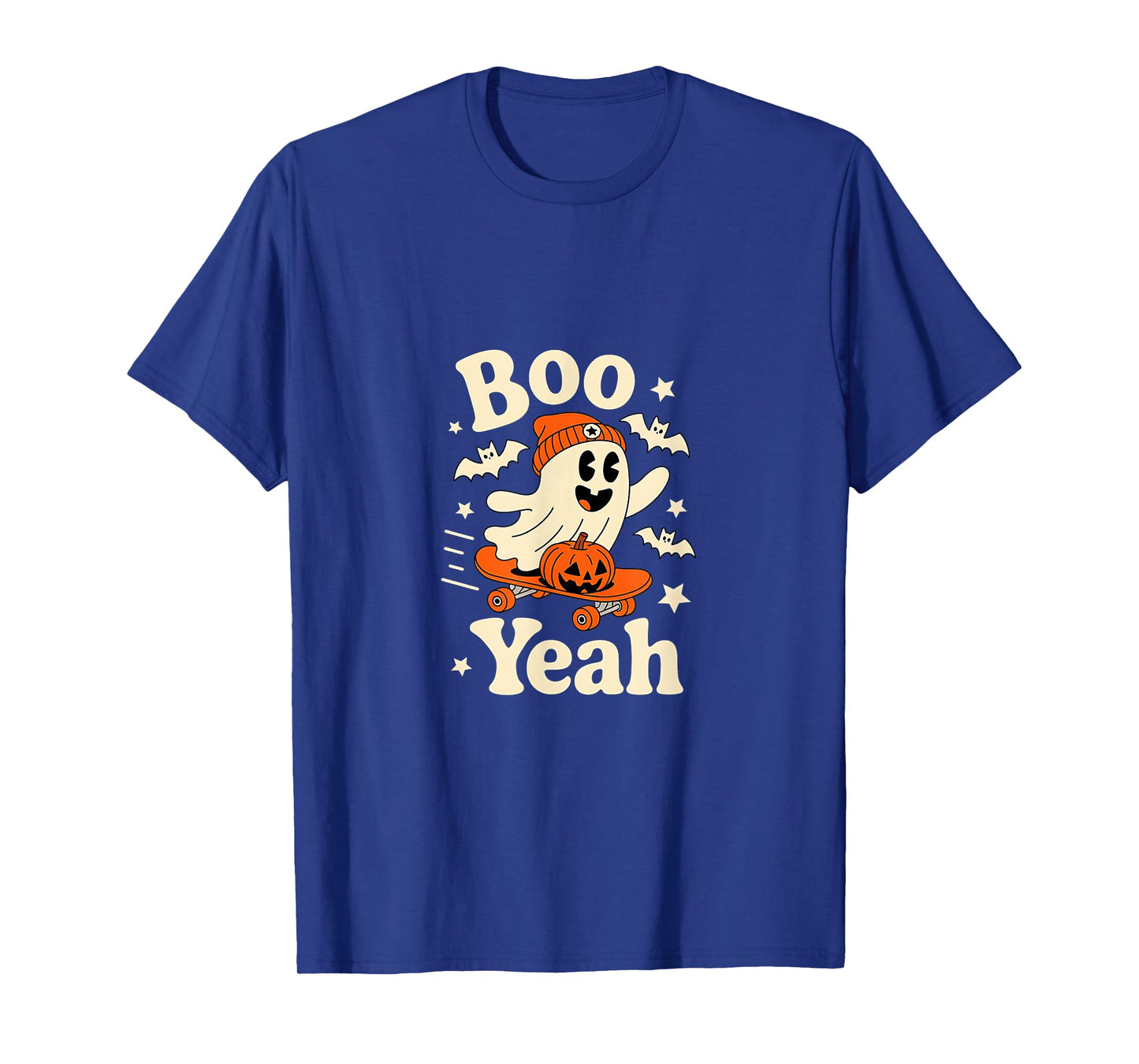 Boo Yeah Halloween Ghost Boys Retro Skateboard Toddler Kids T-Shirt