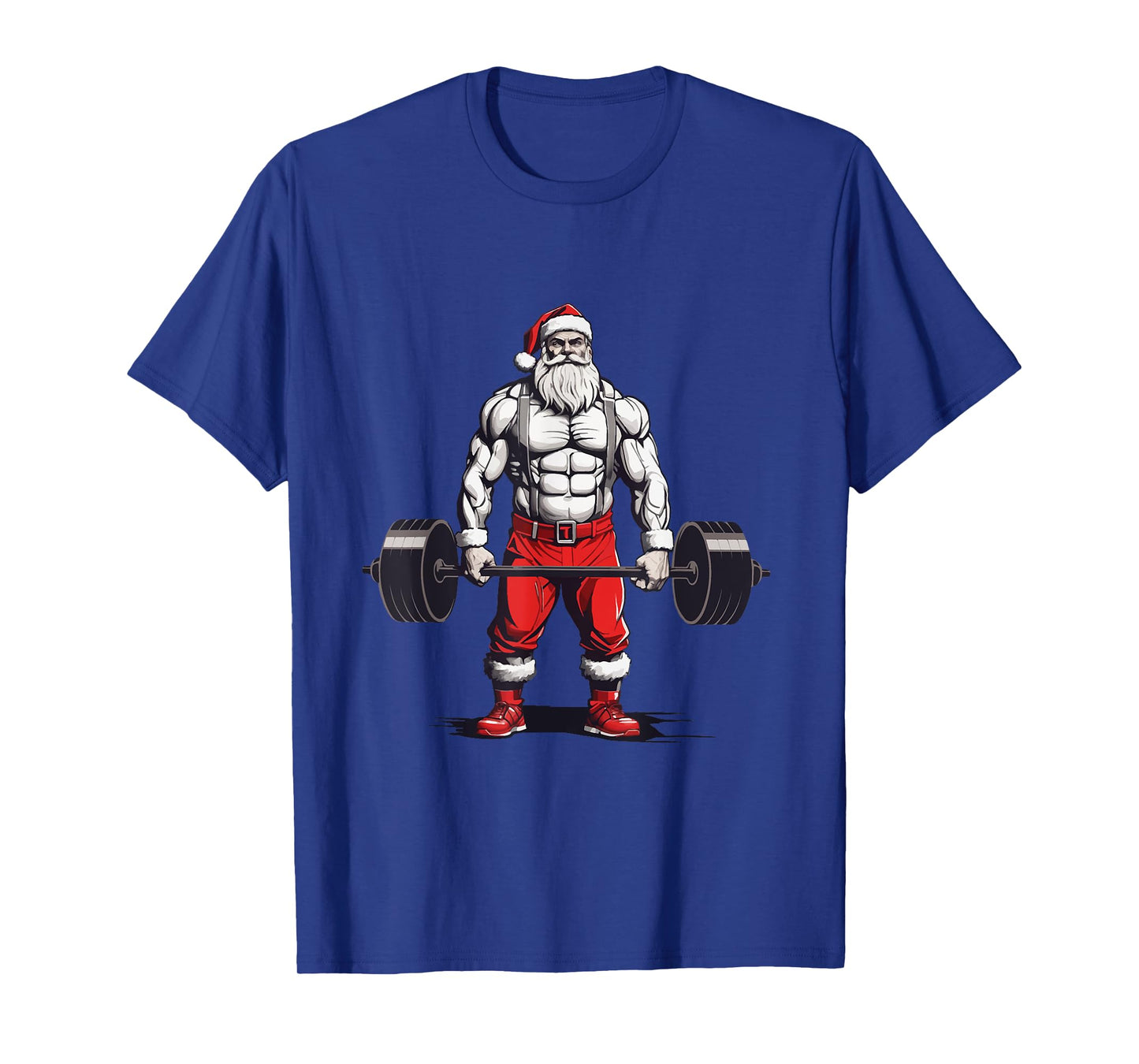 Santa Deadlift Bodybuilder Funny Fitness Christmas T-Shirt