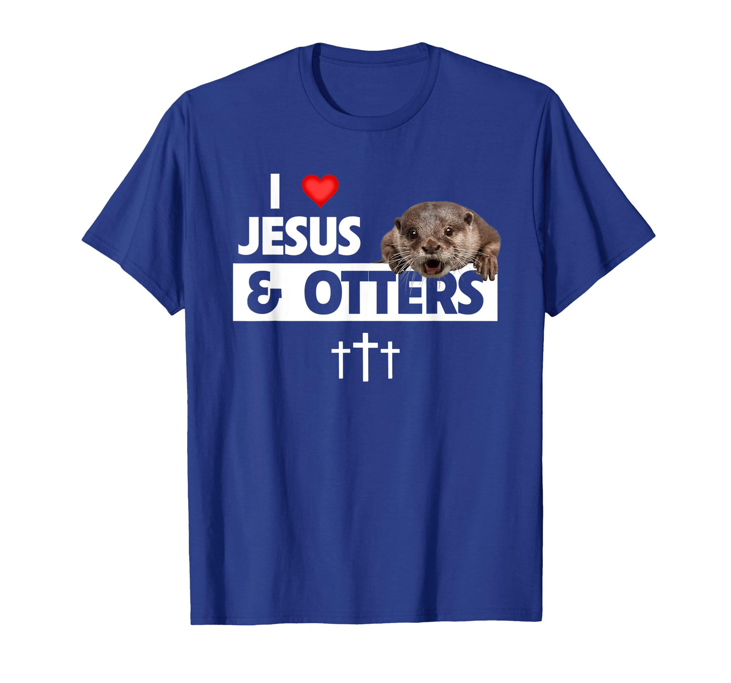 I Love Jesus And Otters Zoo Wildlife Nature Christian Bible T-Shirt