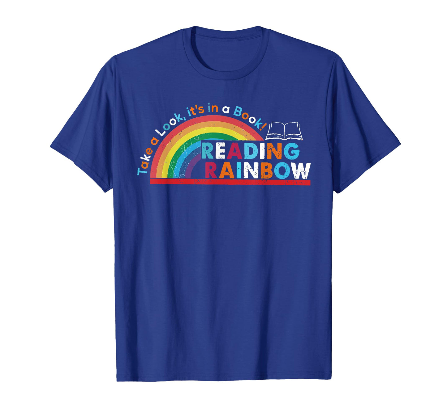 Take A Look A Book Vintage Reading Librarian rainbow T-Shirt