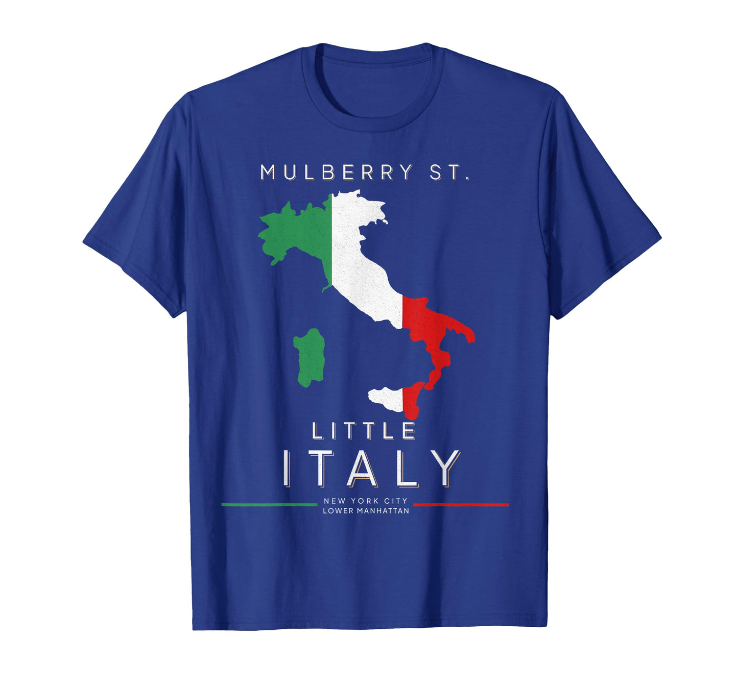 Little Italy New York Italian Map Vintage Souvenir T-Shirt