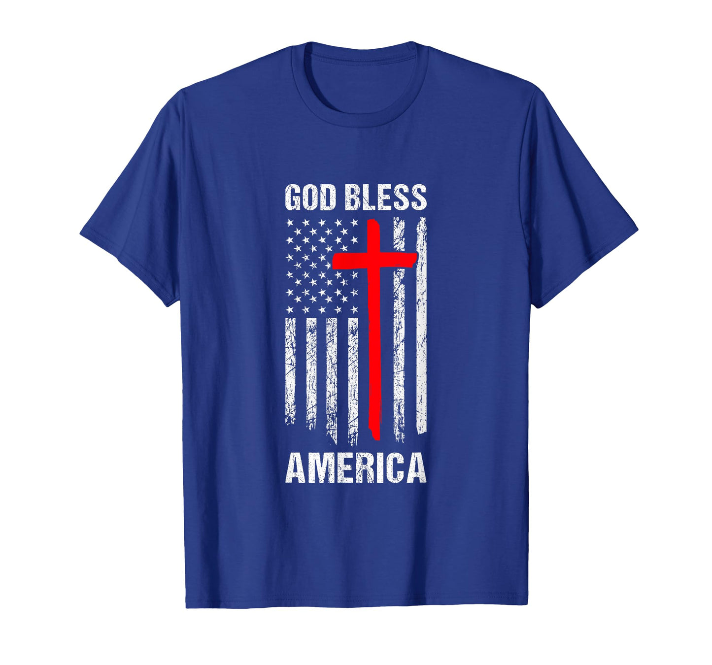 God Bless America Fourth of July Christian Patriot USA Flag Women Kids Men T-Shirt