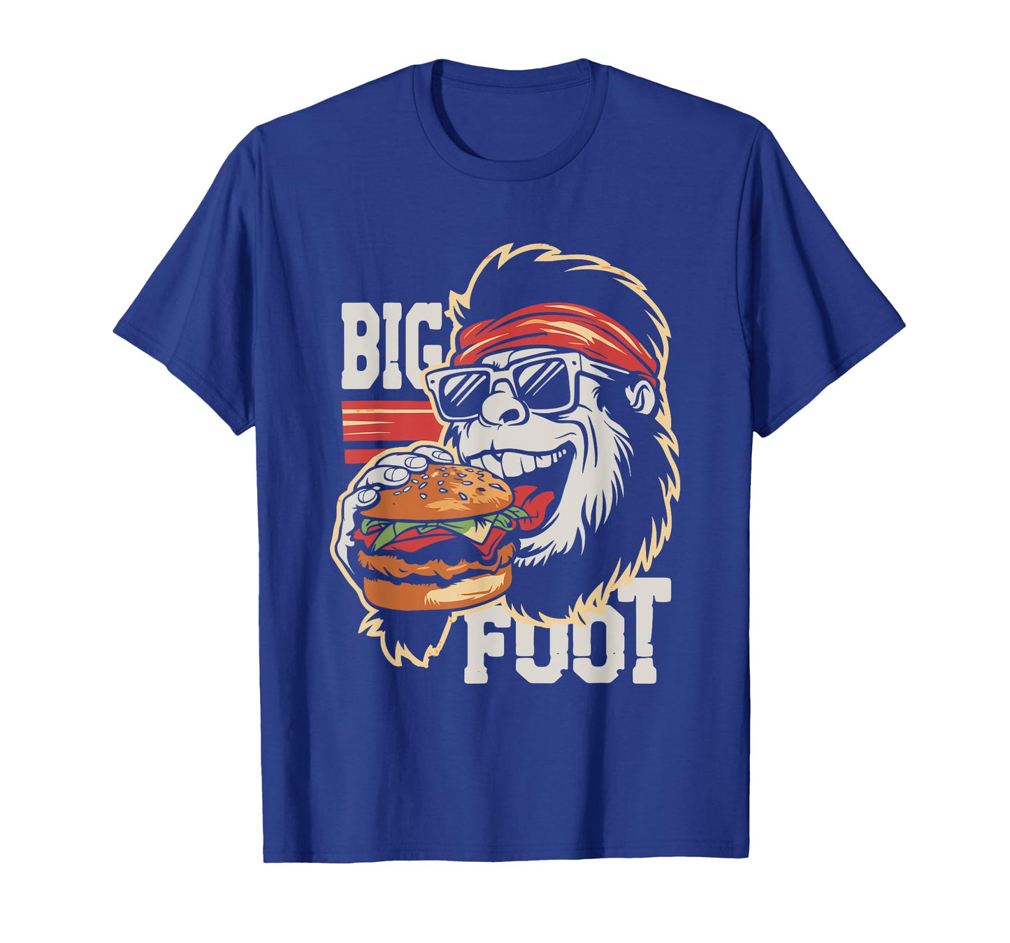 Bigfoot Eating Burger - Funny Hamburger Sasquatch Lover T-Shirt