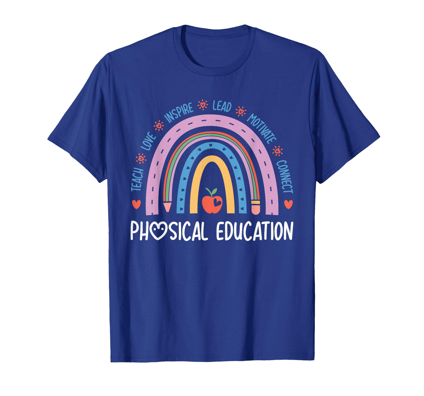 P.E. Teacher Boho Rainbow Funny Physical Education Teacher T-Shirt