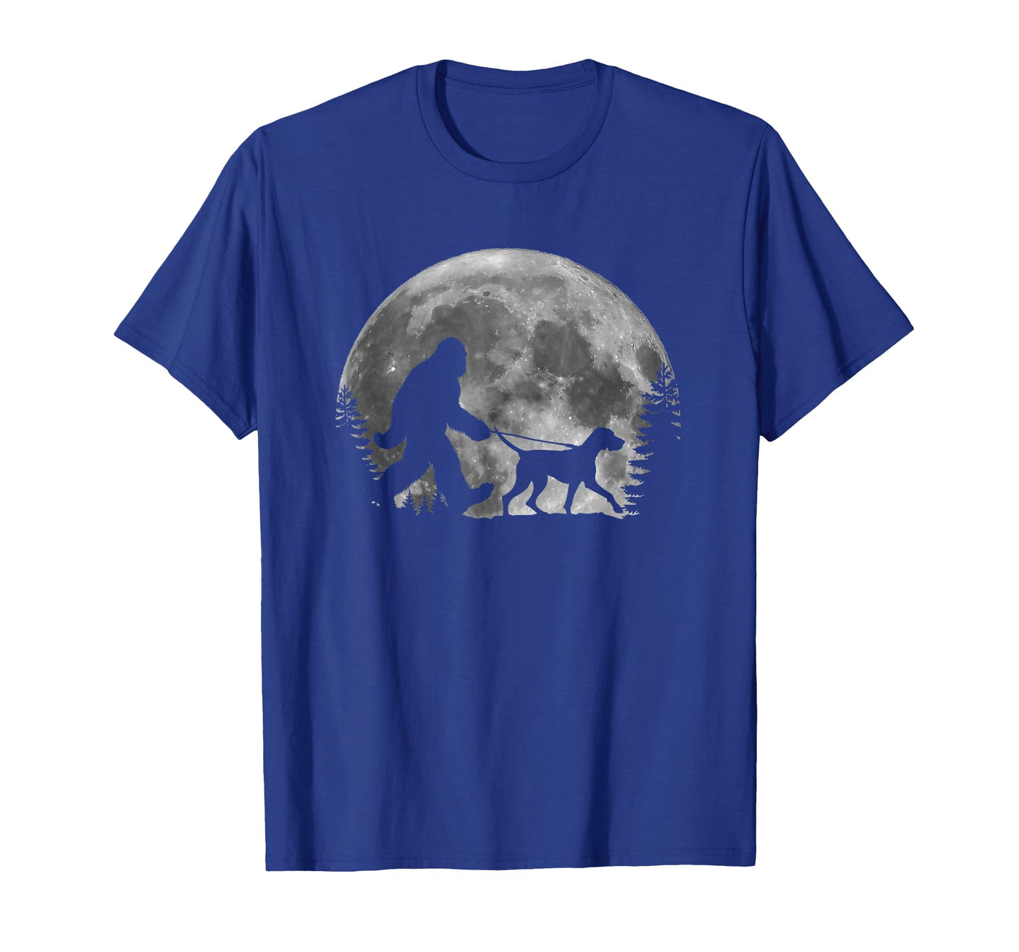 Bigfoot Walking a Dog German Shorthaired Pointer Halloween T-Shirt