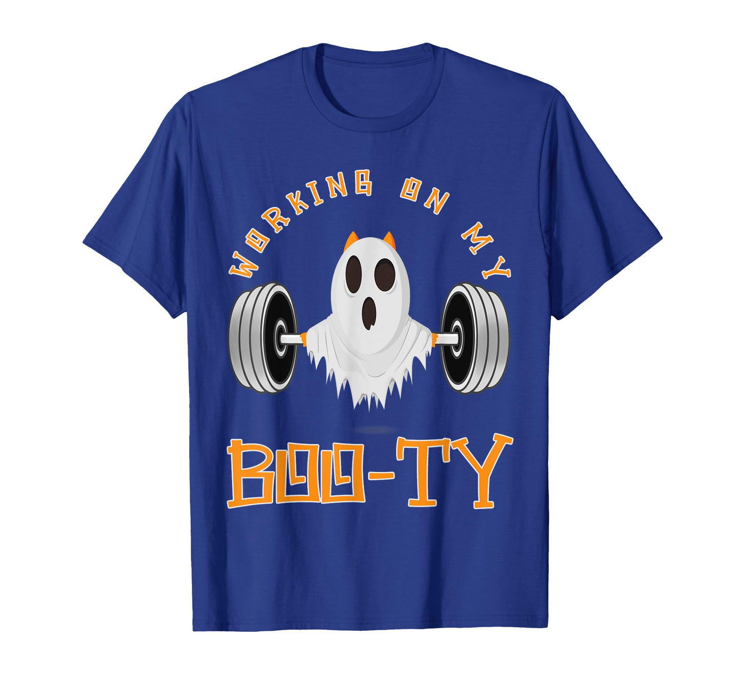 Funny Halloween Workout Gym Working On My Boo-Ty Men Women T-Shirt
