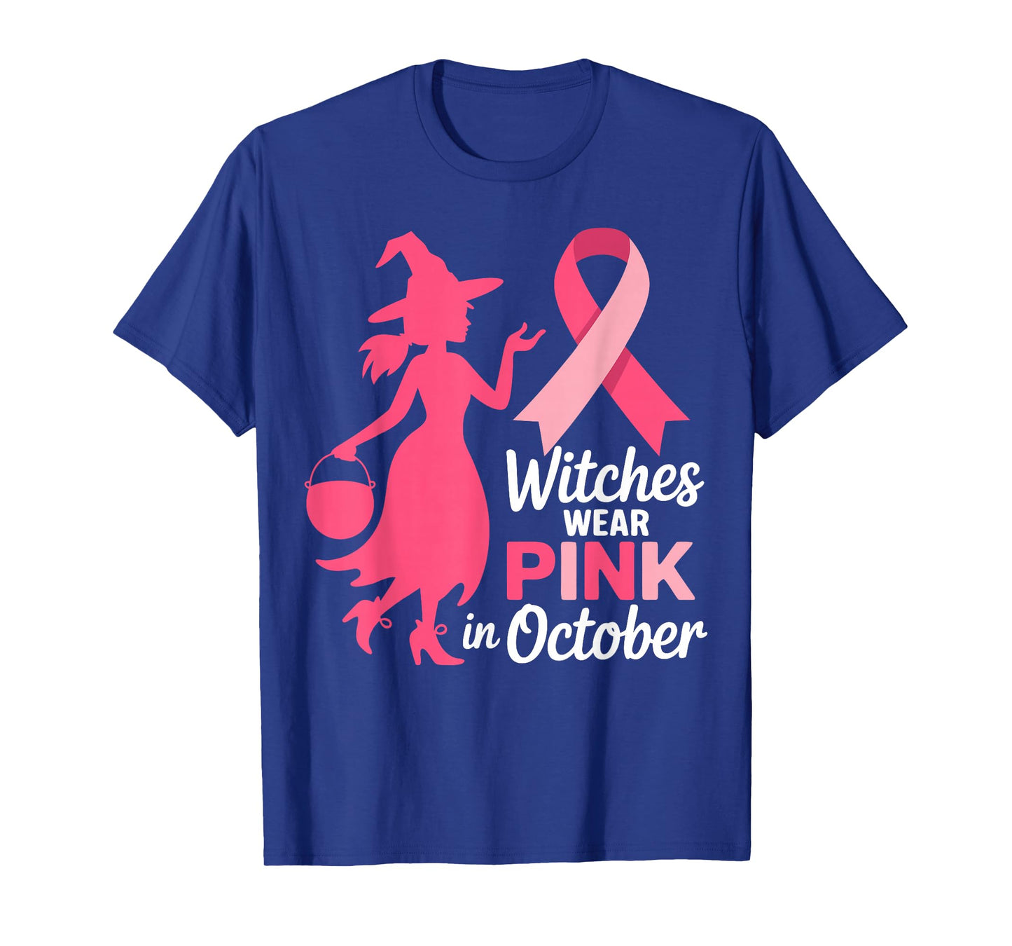 Breast Cancer Awareness Witches Wear Pink Halloween T-Shirt