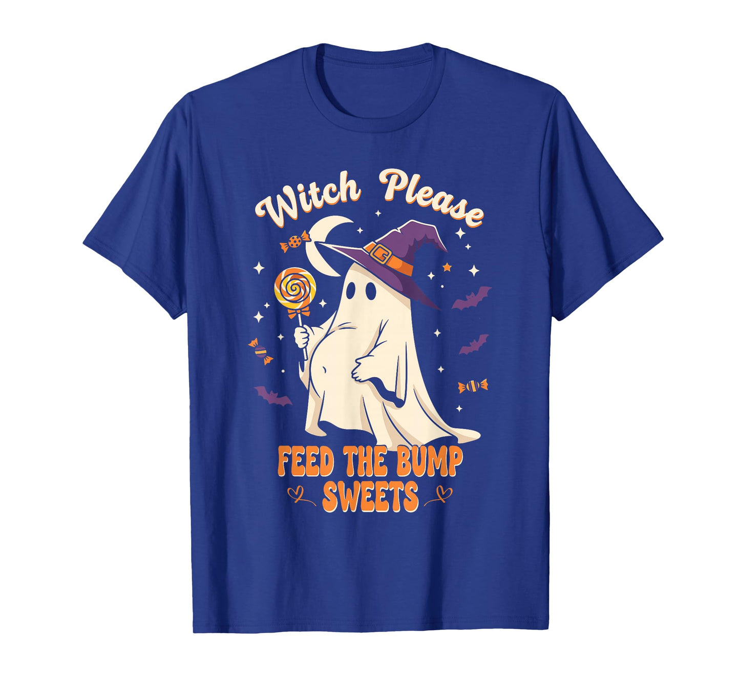 Pregnant Ghost Witch Dress Funny Halloween Trick Or Treat T-Shirt
