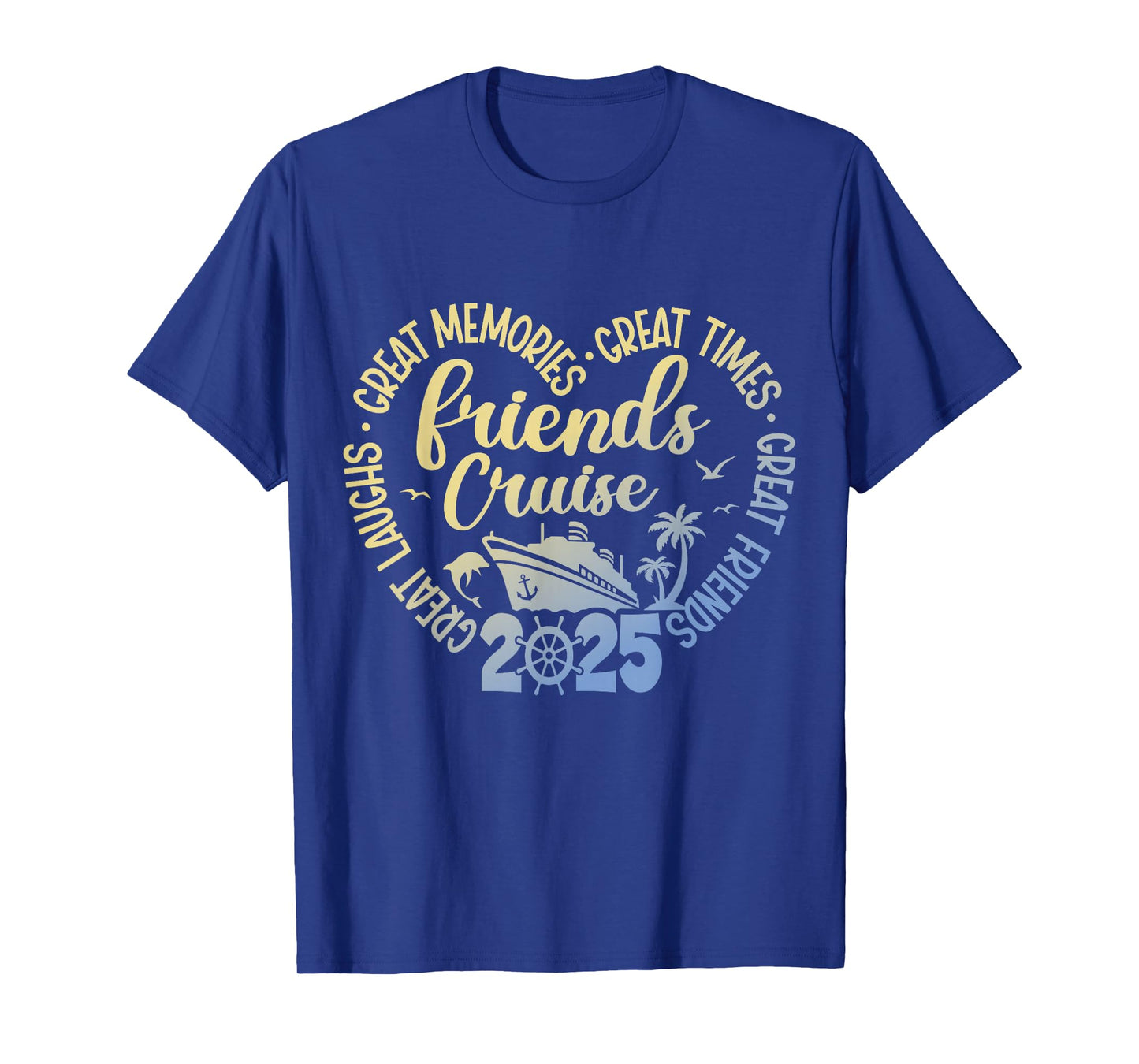 Friends Cruise 2025 Matching Outfits Co Tee Unisex T-Shirt Black Small Classic Fit Short Sleeve Crew Neck Casual Vacation Event T-Shirt
