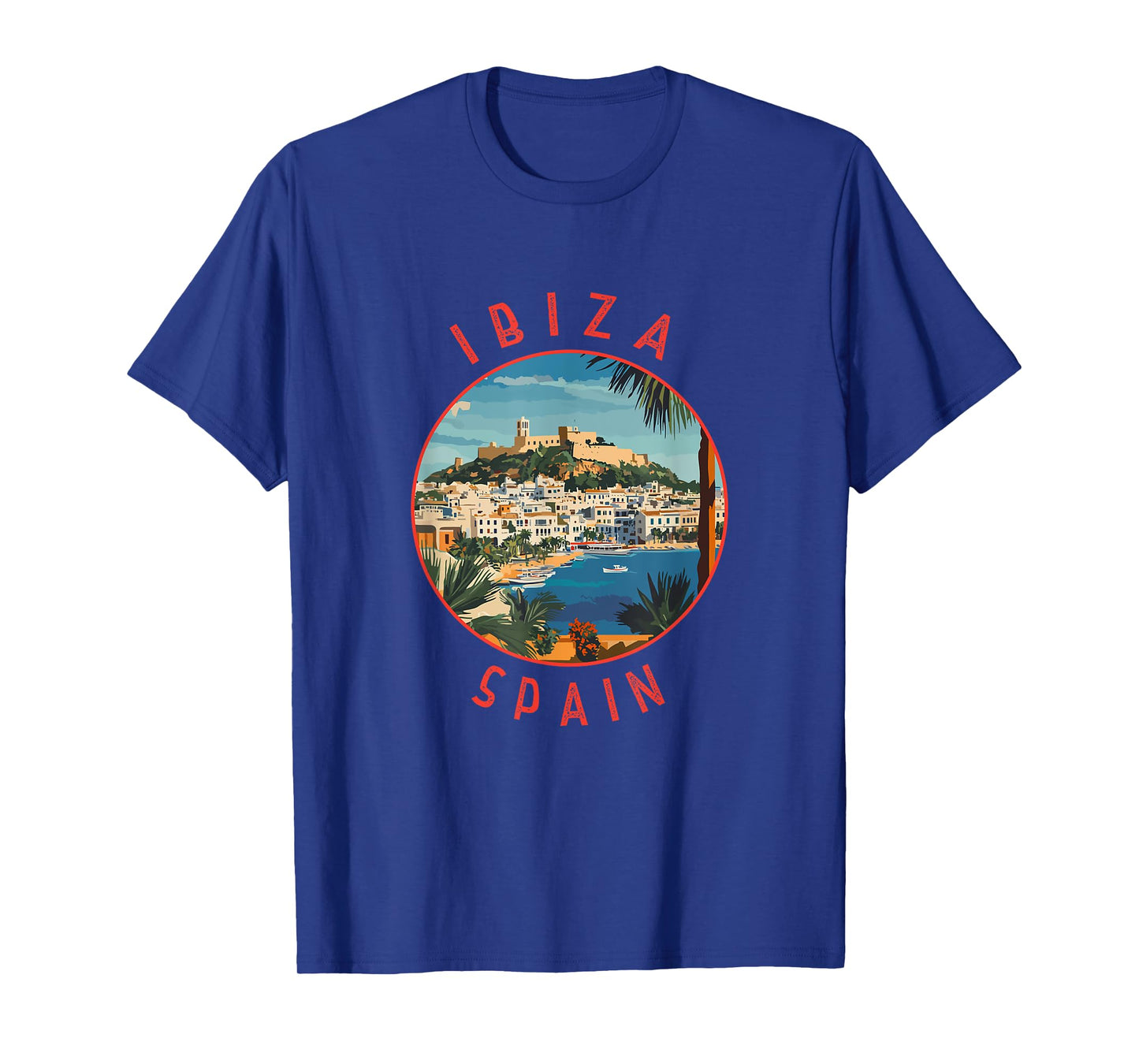 Ibiza Spain Retro Distressed Circle T-Shirt