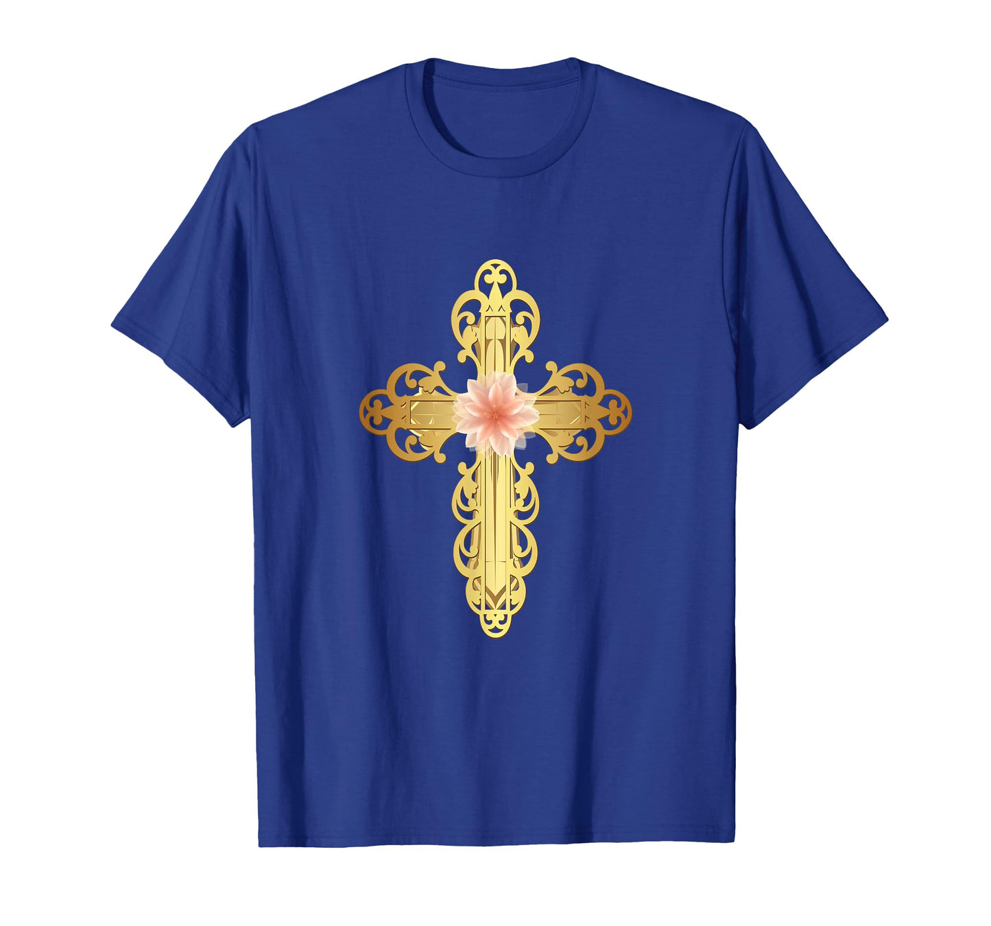Beautiful Gold Cross Flower,Cross Gifts,Christian Gift Ideas T-Shirt
