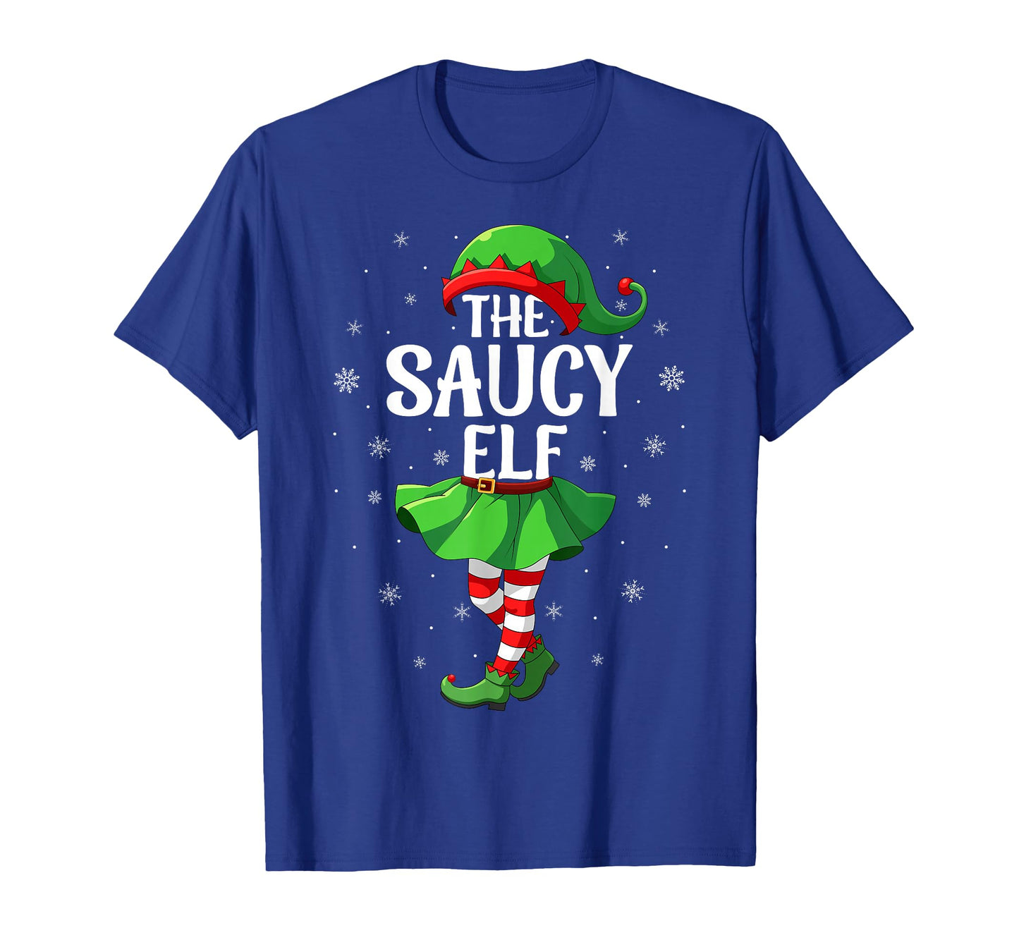 Saucy Elf Christmas Girls Women Elf Squad Xmas Family T-Shirt