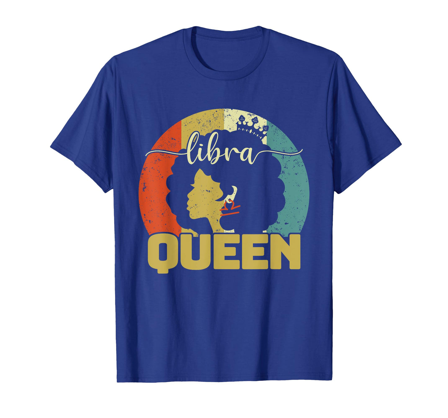 Libra Queen Libra Birthday Afro Libra Zodiac Sign Vintage T-Shirt