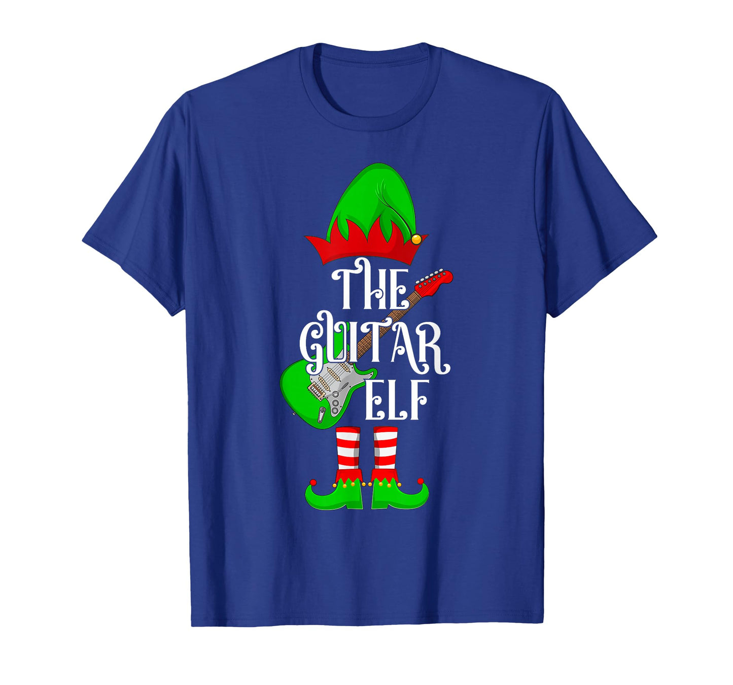 Guitar Elf Christmas Pajamas Matching Family Elf Squad Xmas T-Shirt