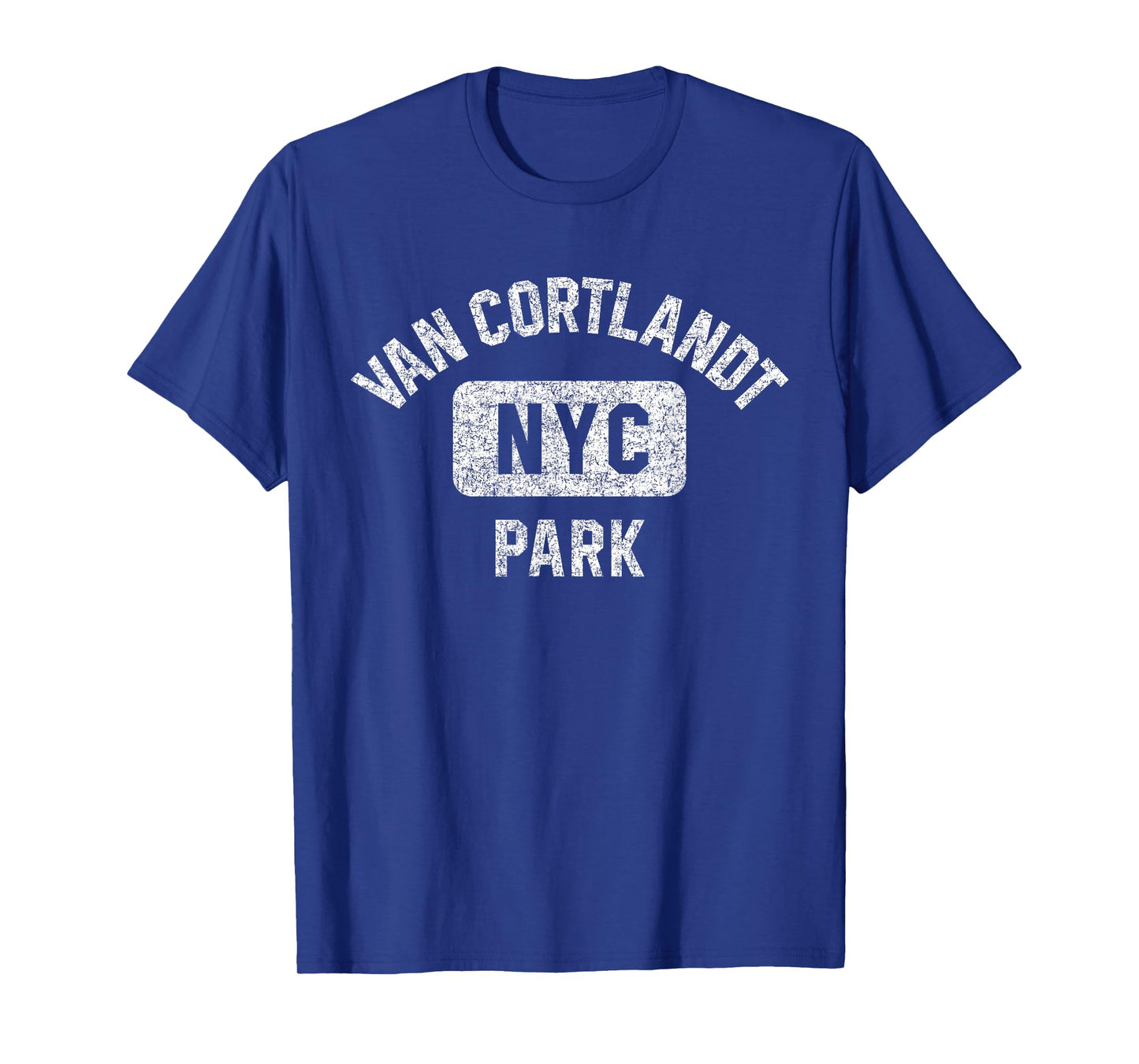 Van Cortlandt Park NYC Gym Style Distressed White Print T-Shirt