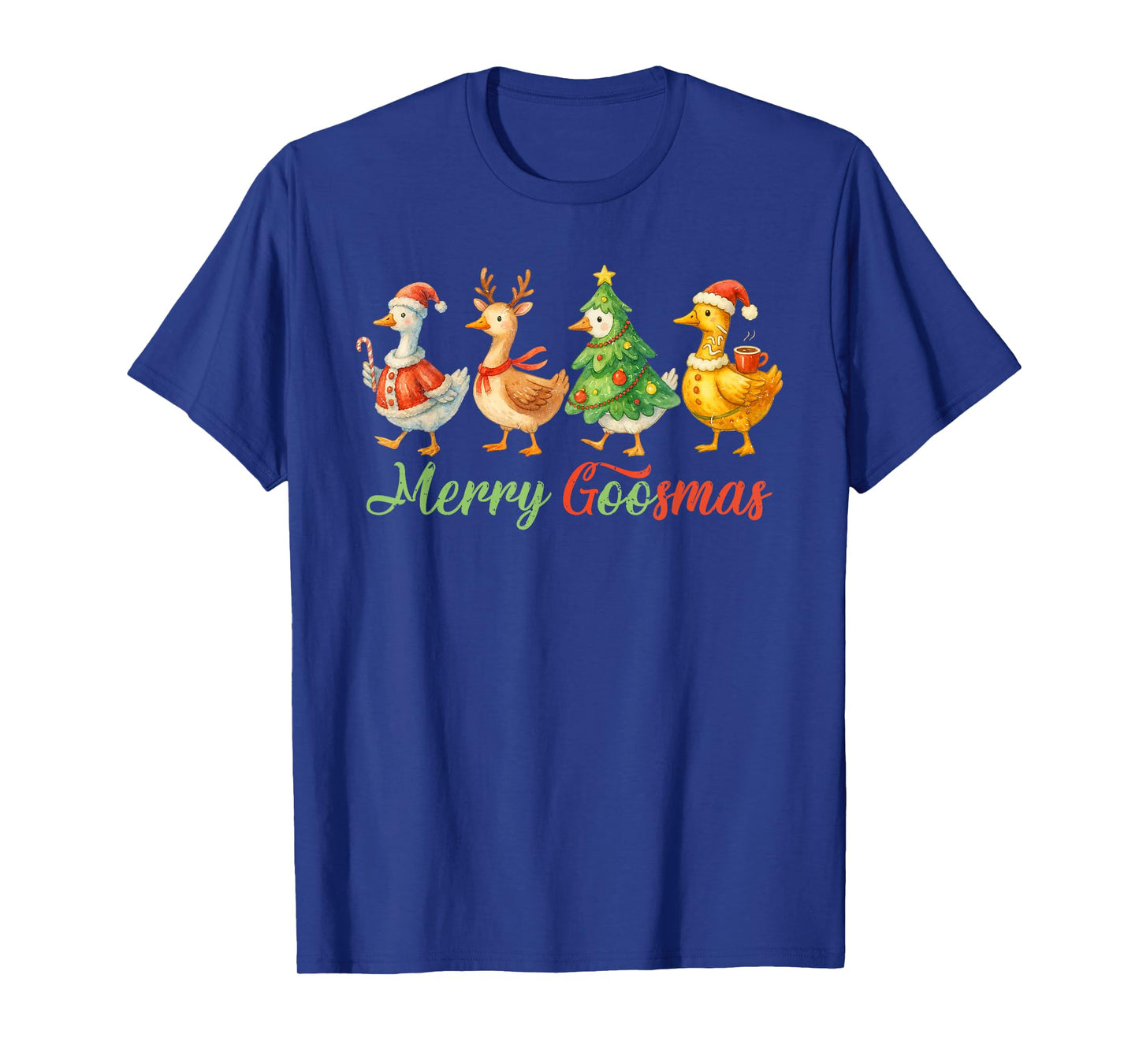 Funny Retro Merry Goosemas Christmas Silly Goose Xmas Lights T-Shirt