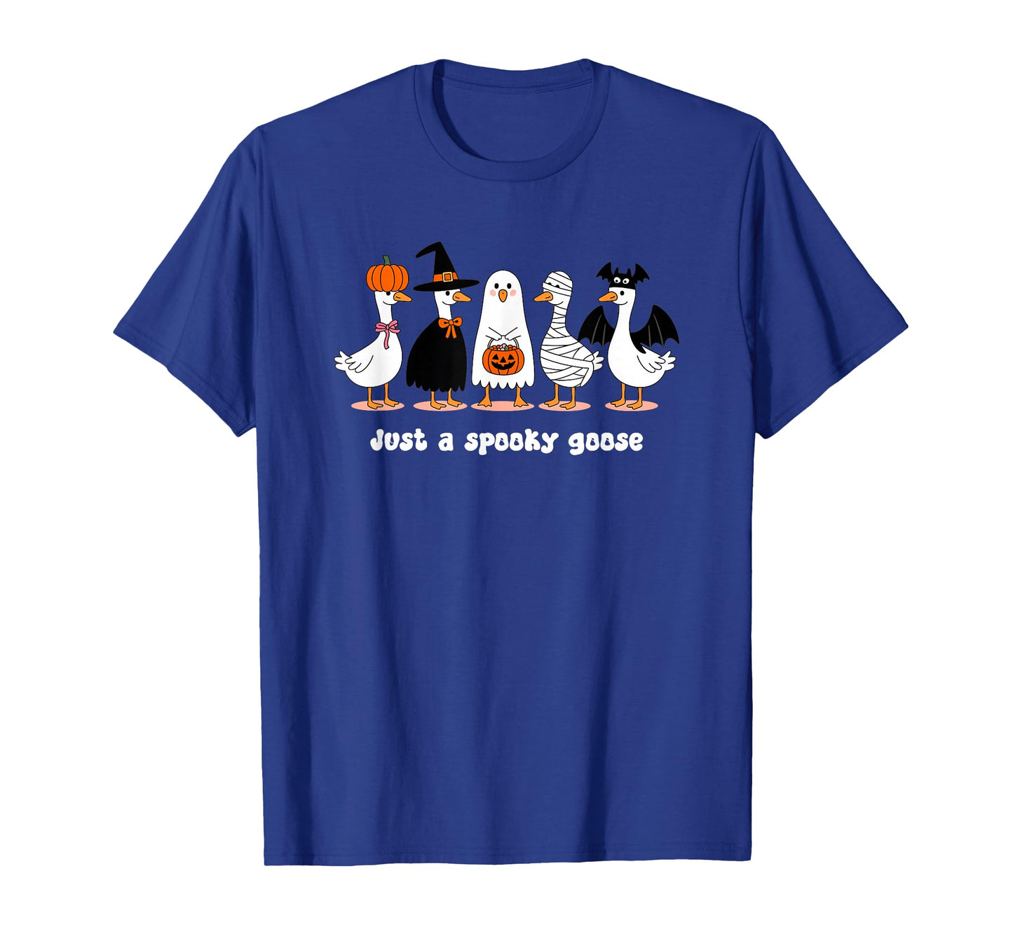 Just A Spooky Goose Funny Silly Halloween Kid Spooky Season T-Shirt