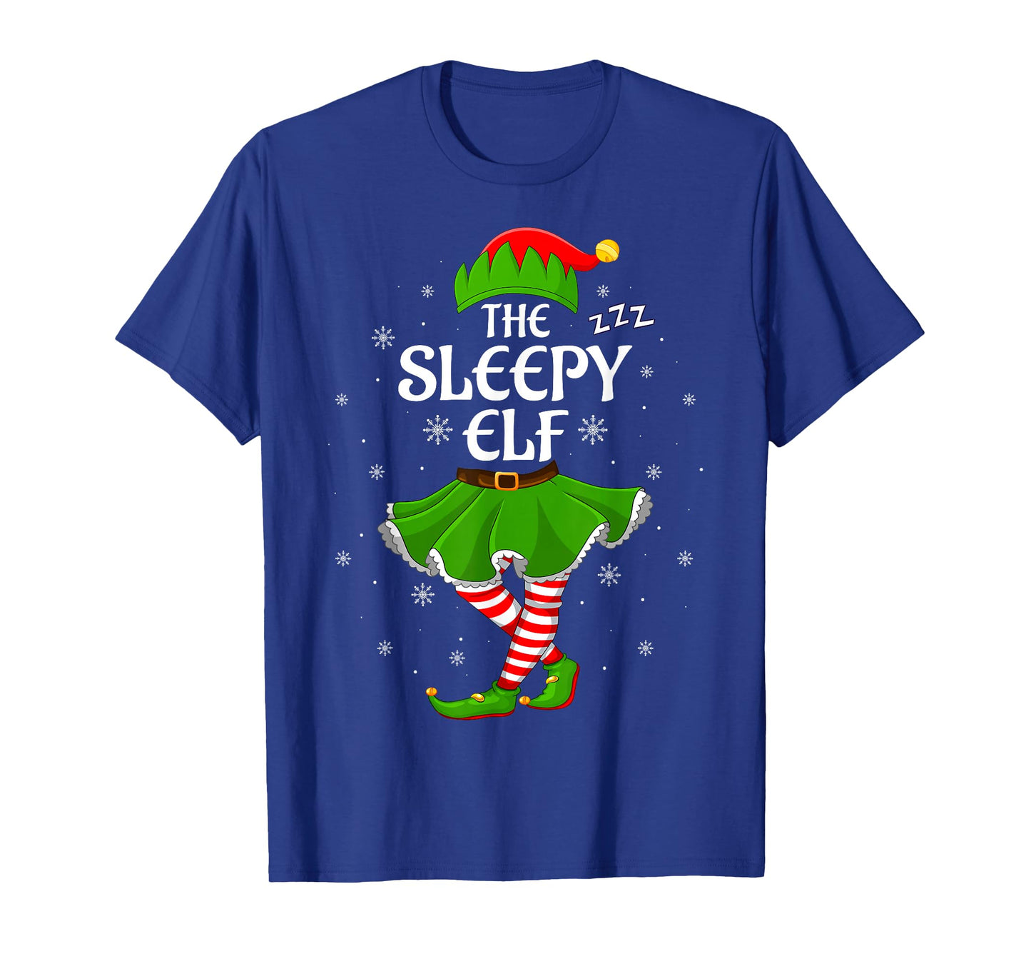 Sleepy Elf Christmas Family Girls Women Elf Squad Xmas T-Shirt