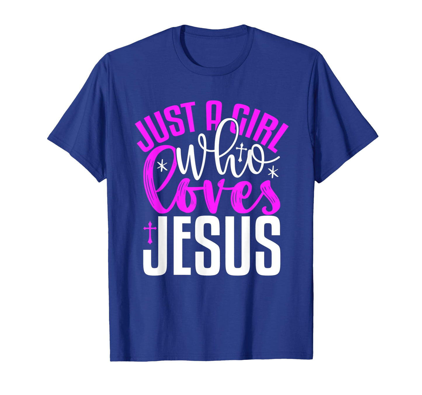 Just A Girl Who Loves Jesus Purple And White T-Shirt