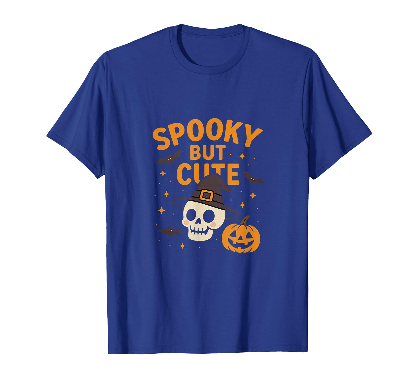 Spooky But Cute, Halloween Skull, Pumpkin T-Shirt