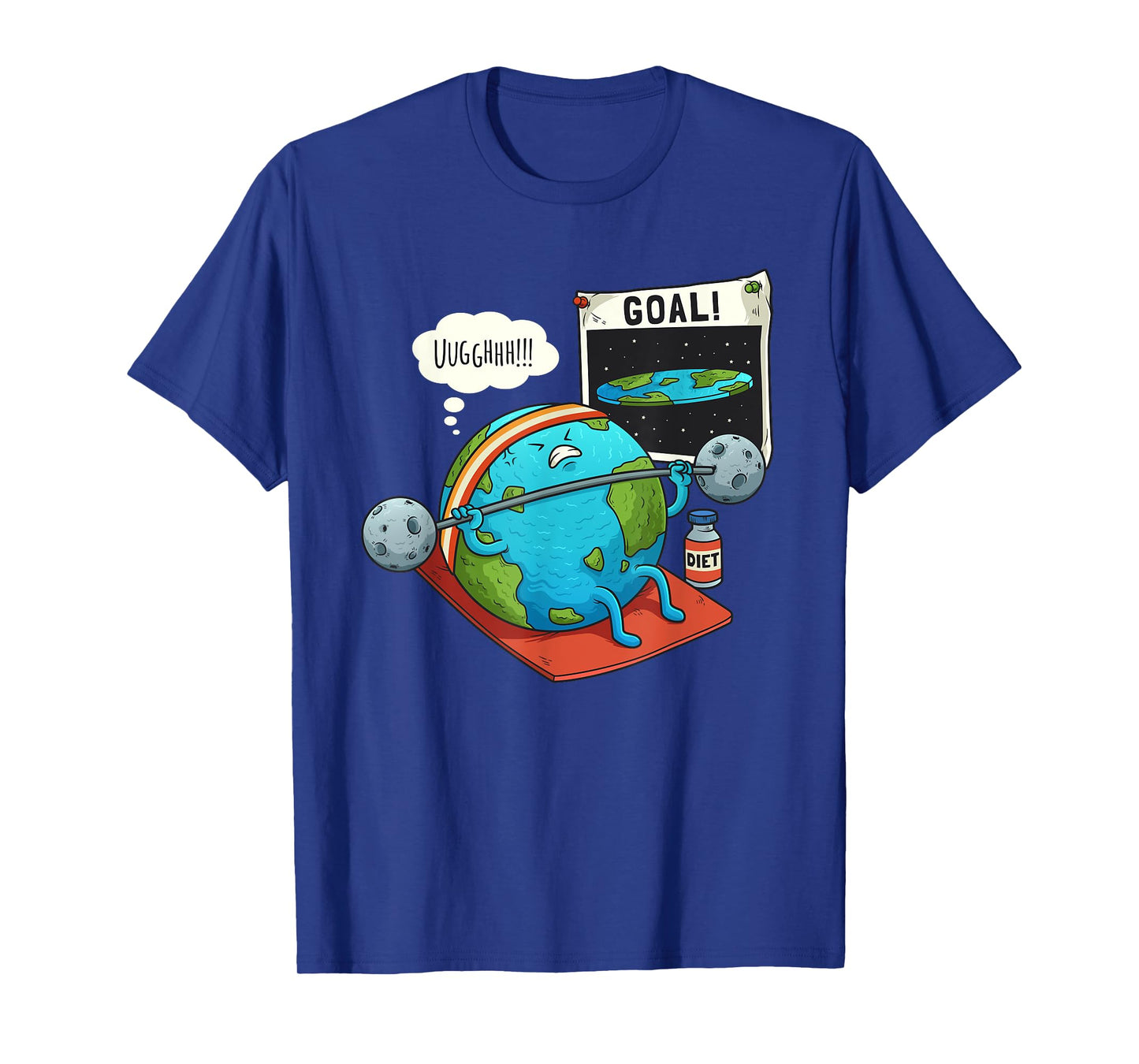 Funny Flat Earth Fitness Target Gym Workout Training Meme T-Shirt