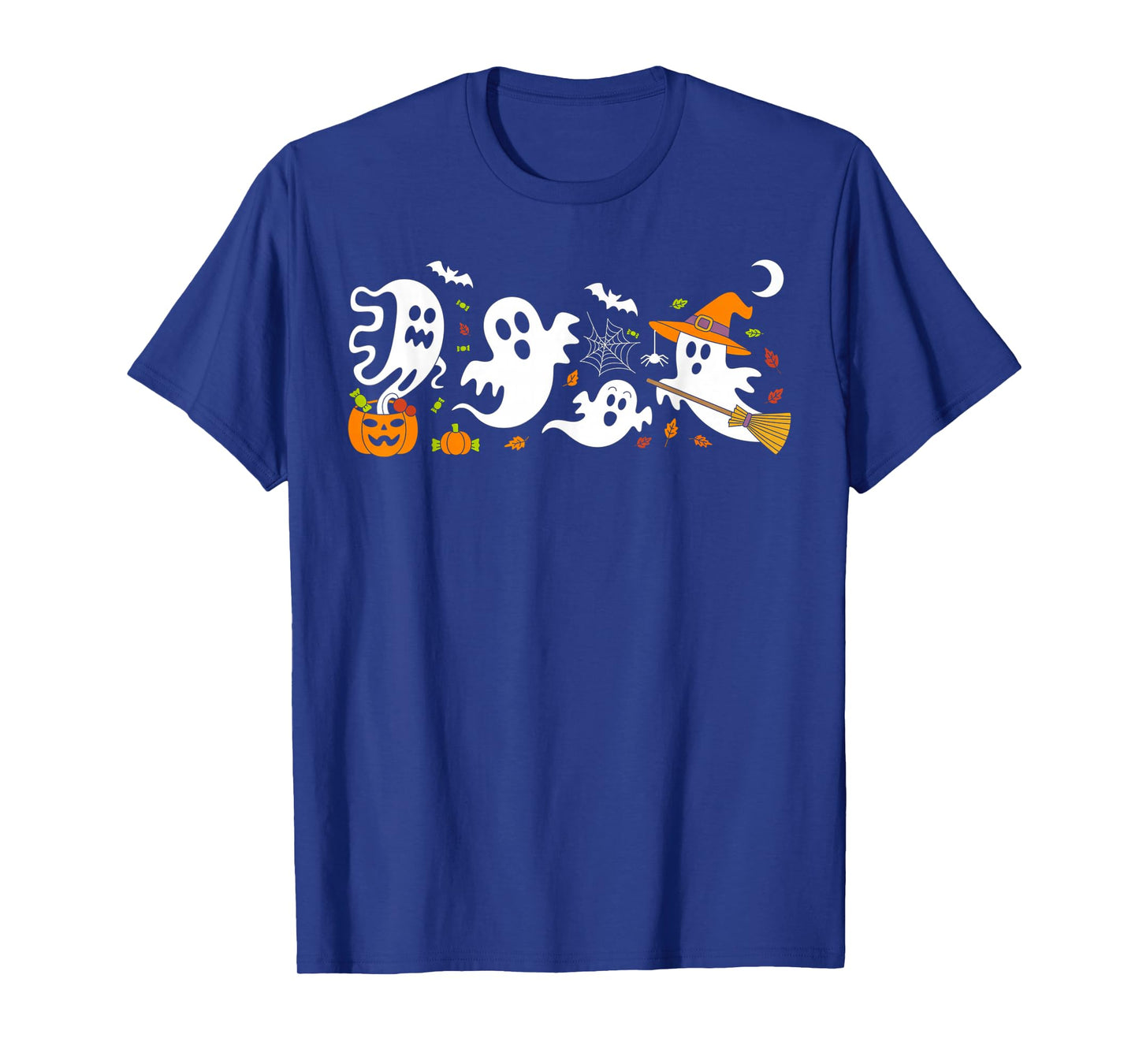 Cute Ghost Drinking Coffee Halloween Fall Ghost Book Reading T-Shirt