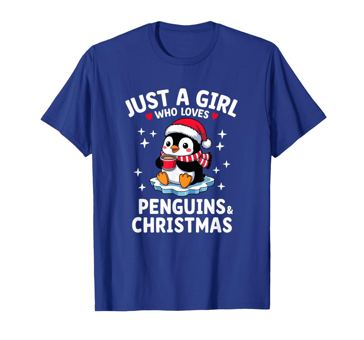 Cute Just a Girl Who Loves Penguins & Christmas T-Shirt