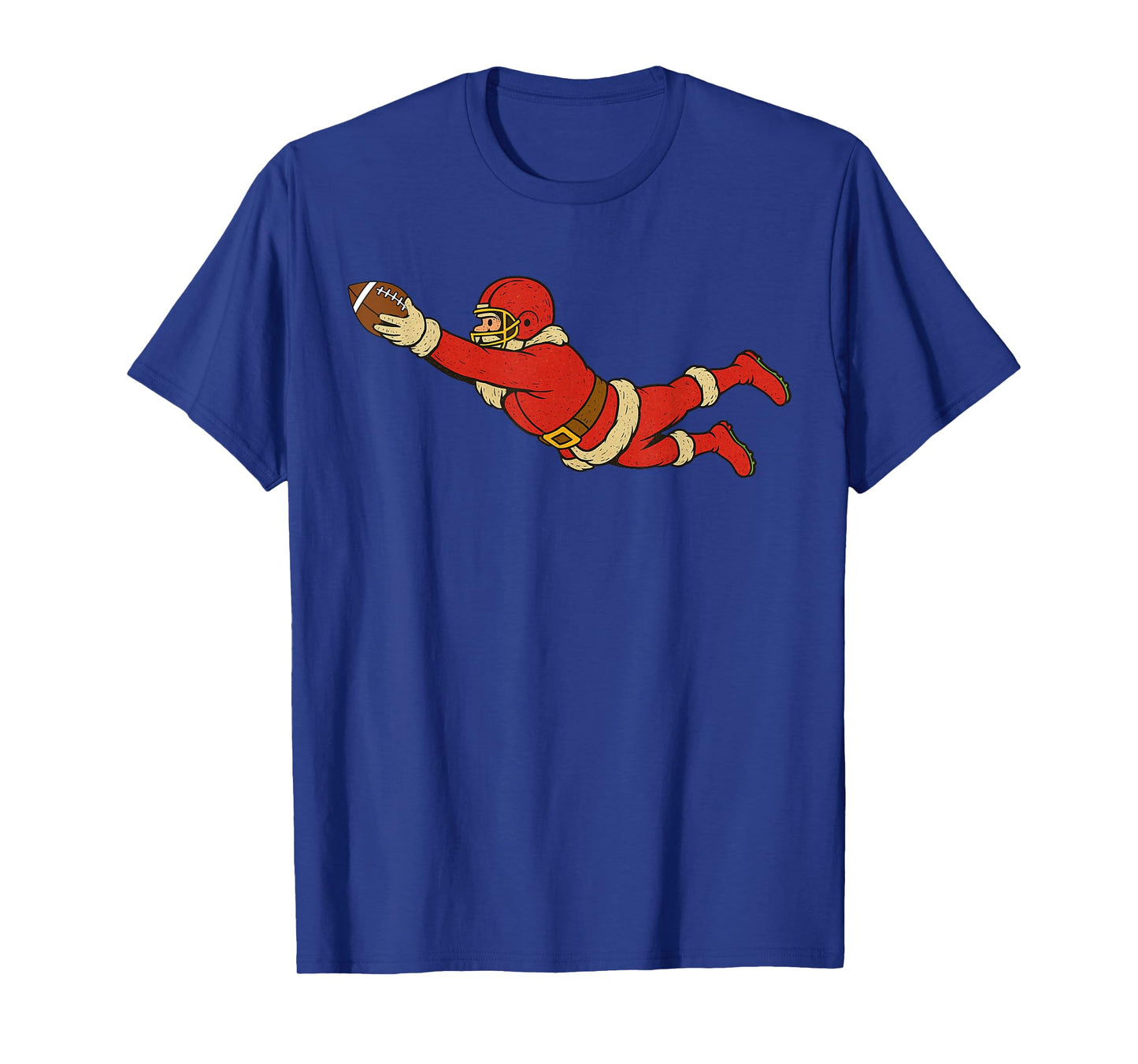 Santa Claus Playing American Football Xmas Holiday Christmas T-Shirt