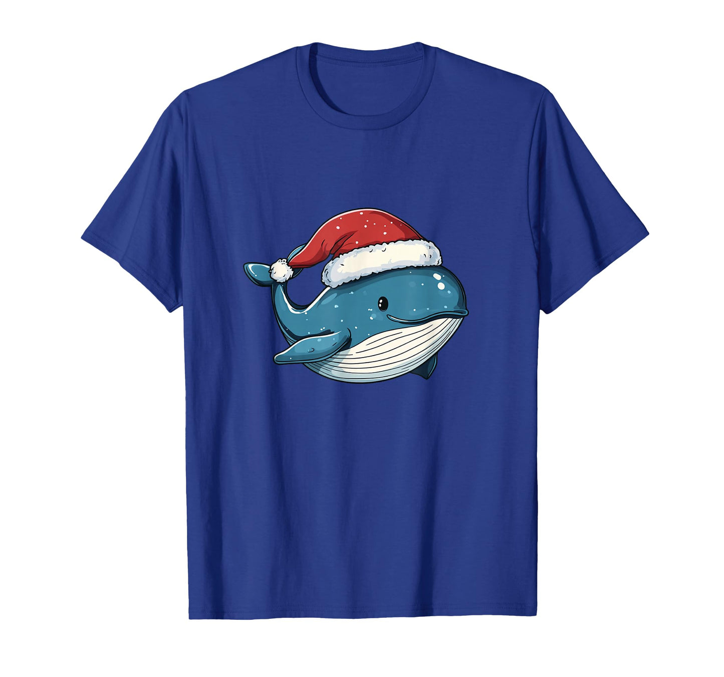 Sweet Christmas Vibes with a Whale Sporting a Santa Hat T-Shirt