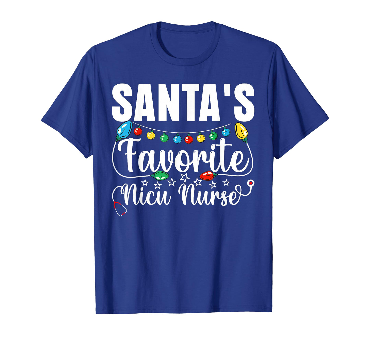 Christmas Santa's Favorite NICU Nurse Xmas Crew Santa Men T-Shirt