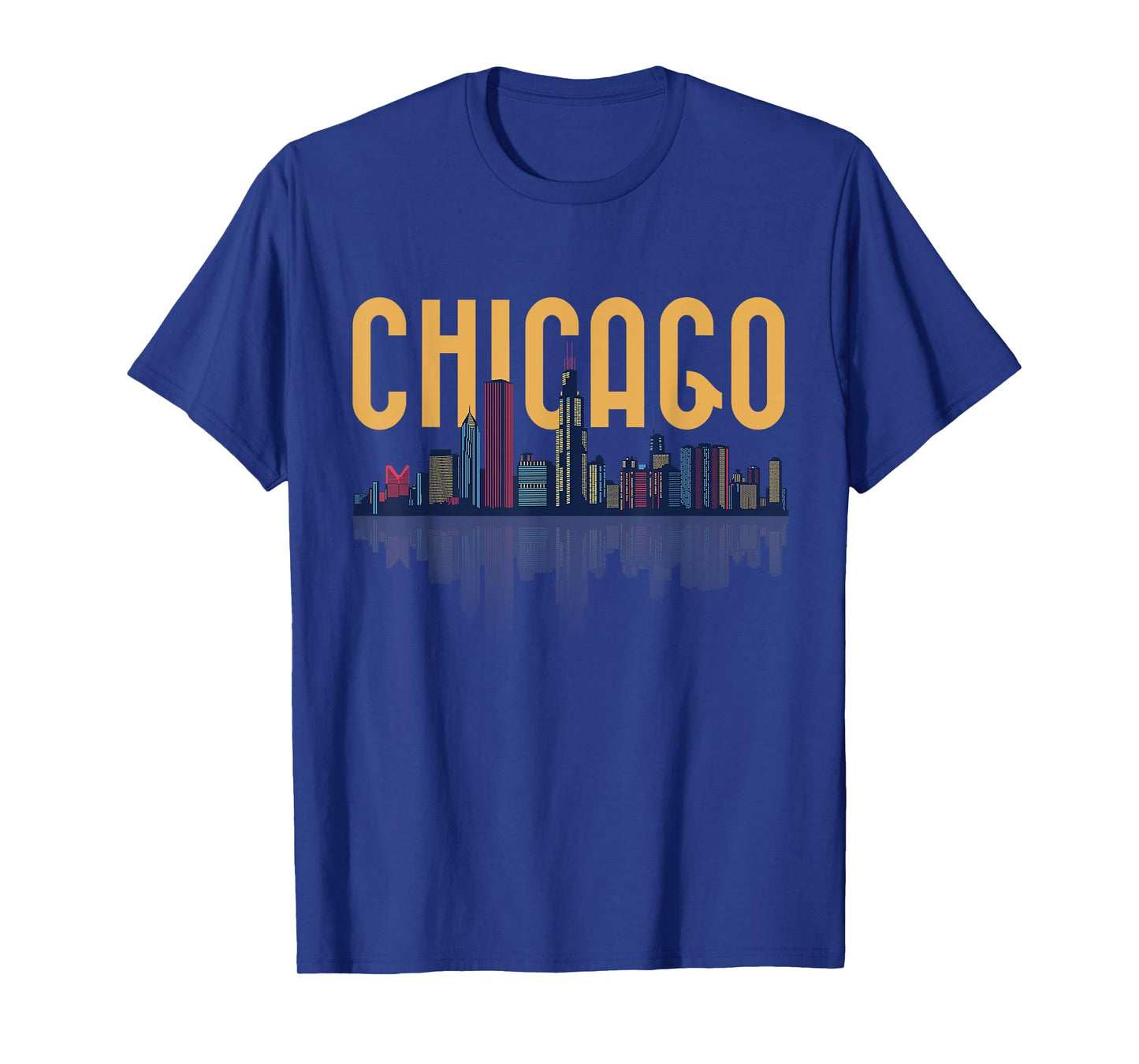 Chicago Illinois IL Night City Skyline Lights Tee Men Women T-Shirt