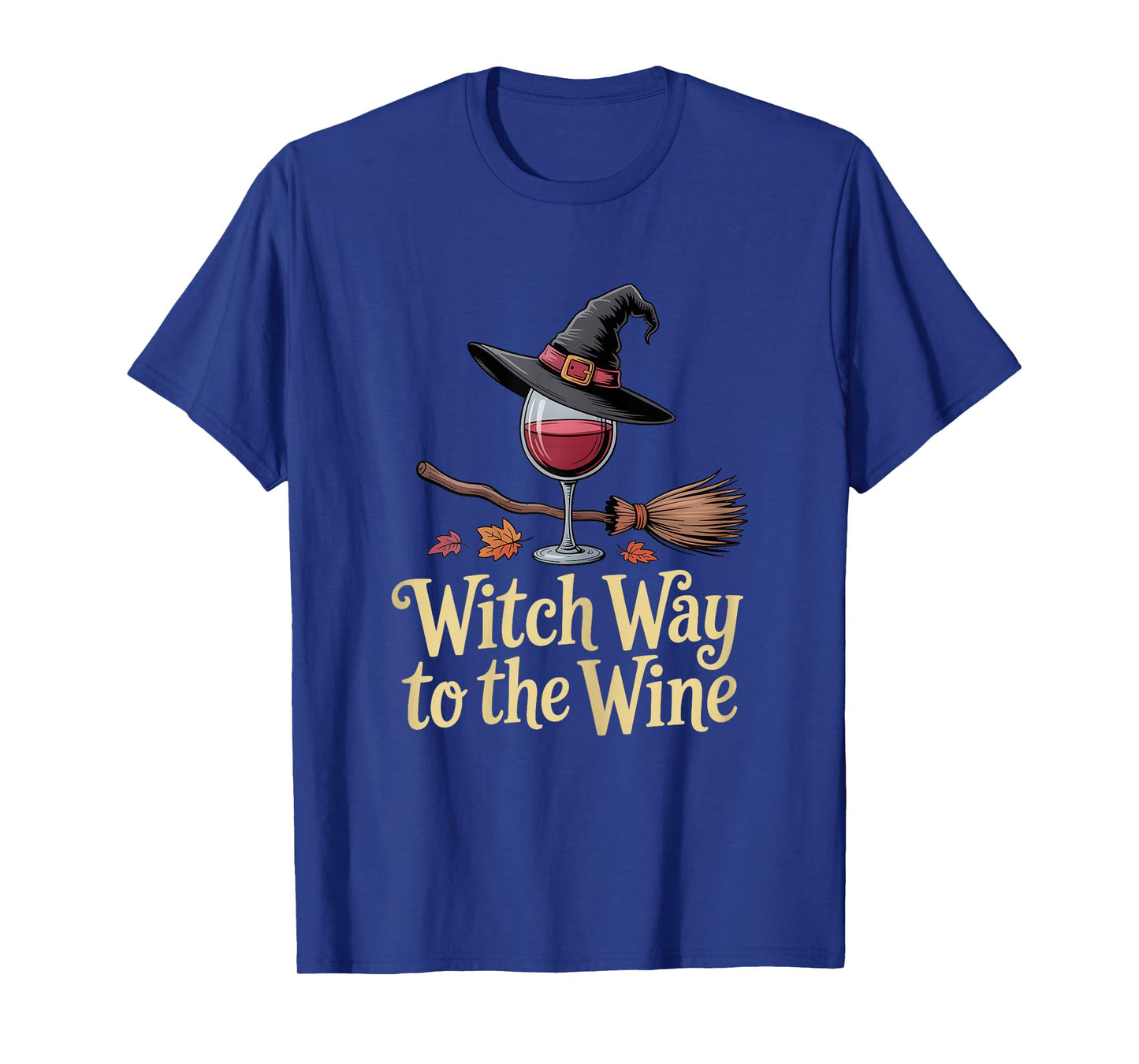 Womens Witch Way to The Wine Funny Halloween Wine Lover T-Shirt