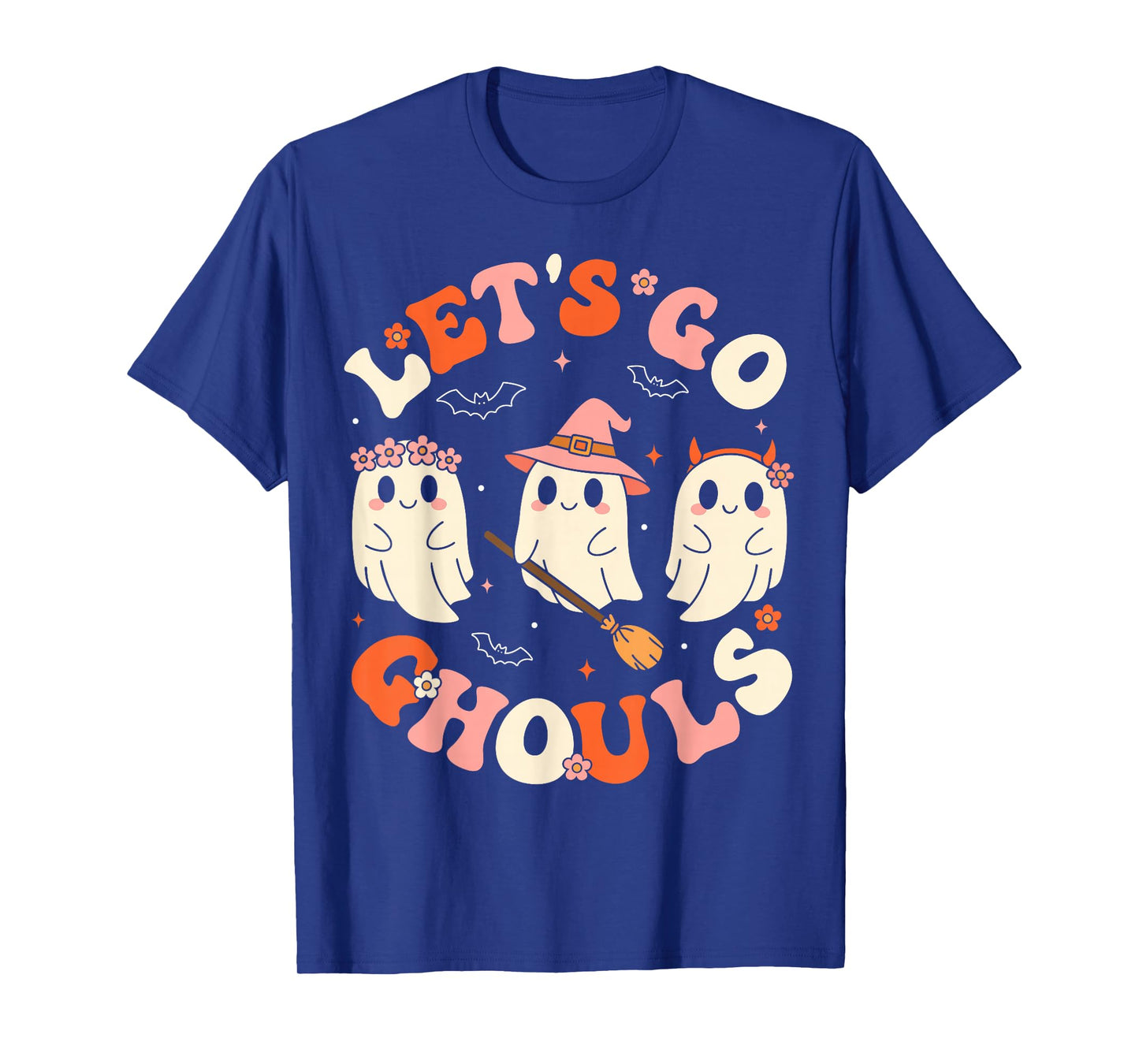 Let's Go Ghouls Halloween Ghost Retro Groovy Outfit Costume T-Shirt