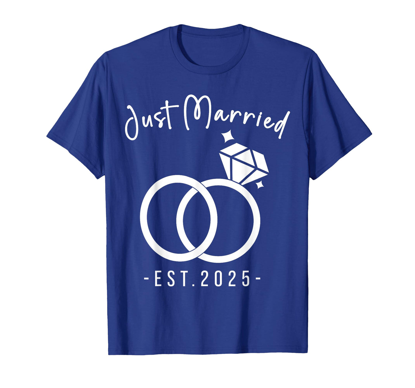 Newlyweds 2025 Bride and Groom Wedding Planners Just Married 2025 Wedding Rings Matching Couple T-Shirt