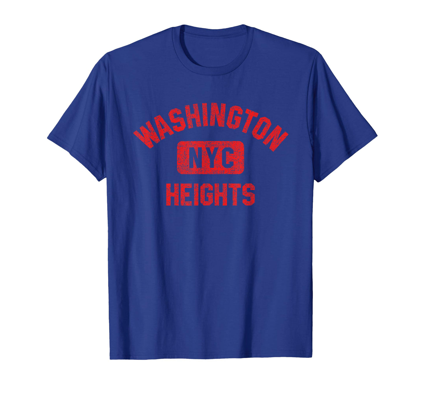 Washington Heights NYC Gym Style Distressed Red Print T-Shirt
