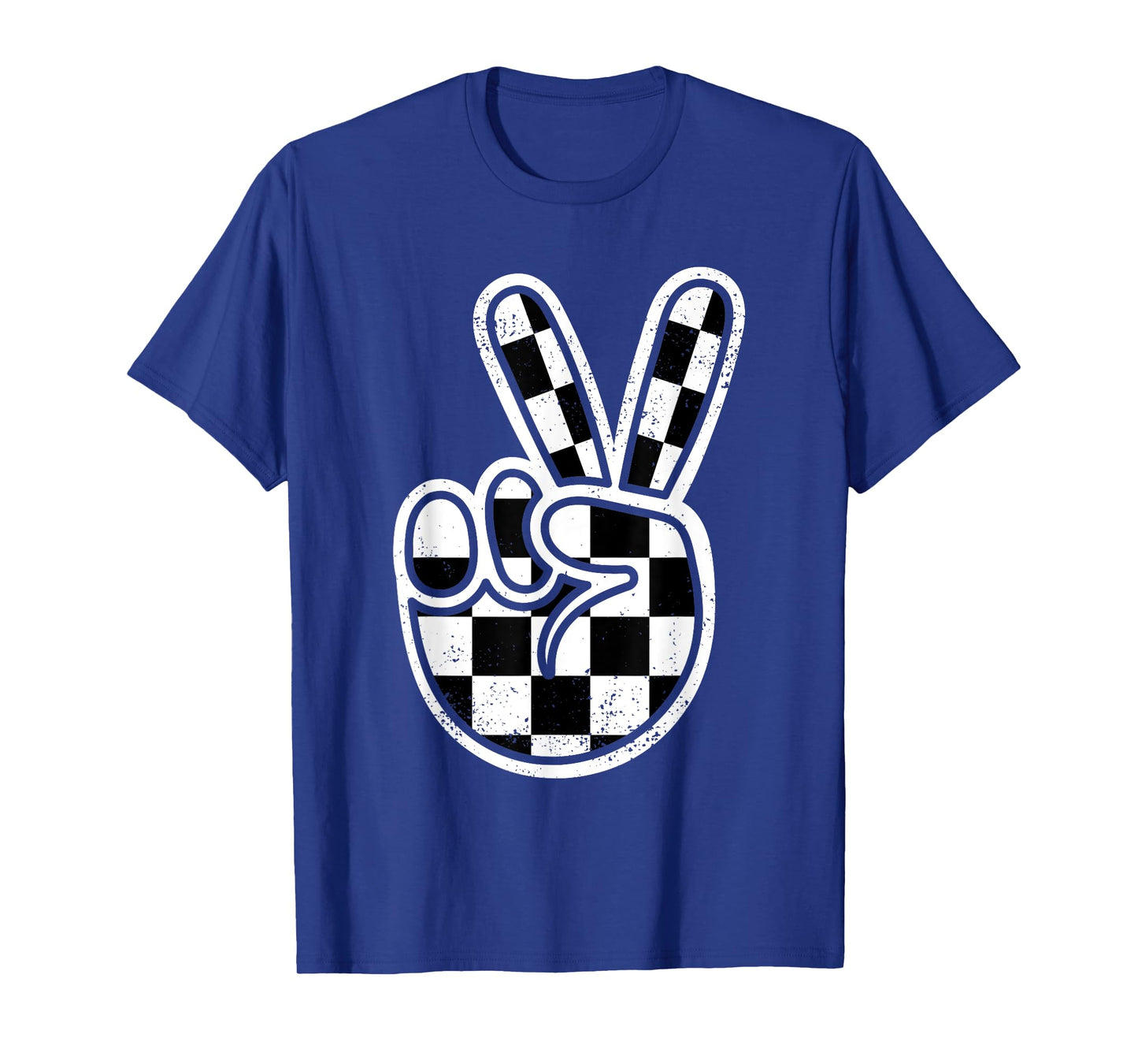 Checkered Peace Sign Race Car Flag Racing Boys Kids Toddler T-Shirt