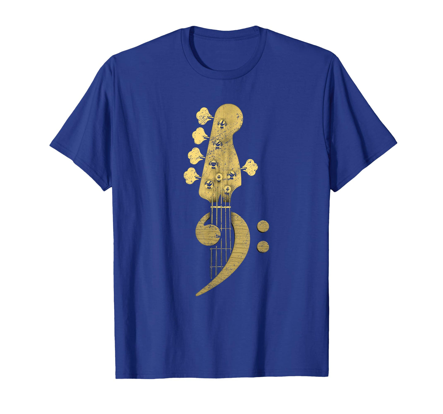 Five String Bass Guitar Bass Clef Vintage for Bassist T-Shirt