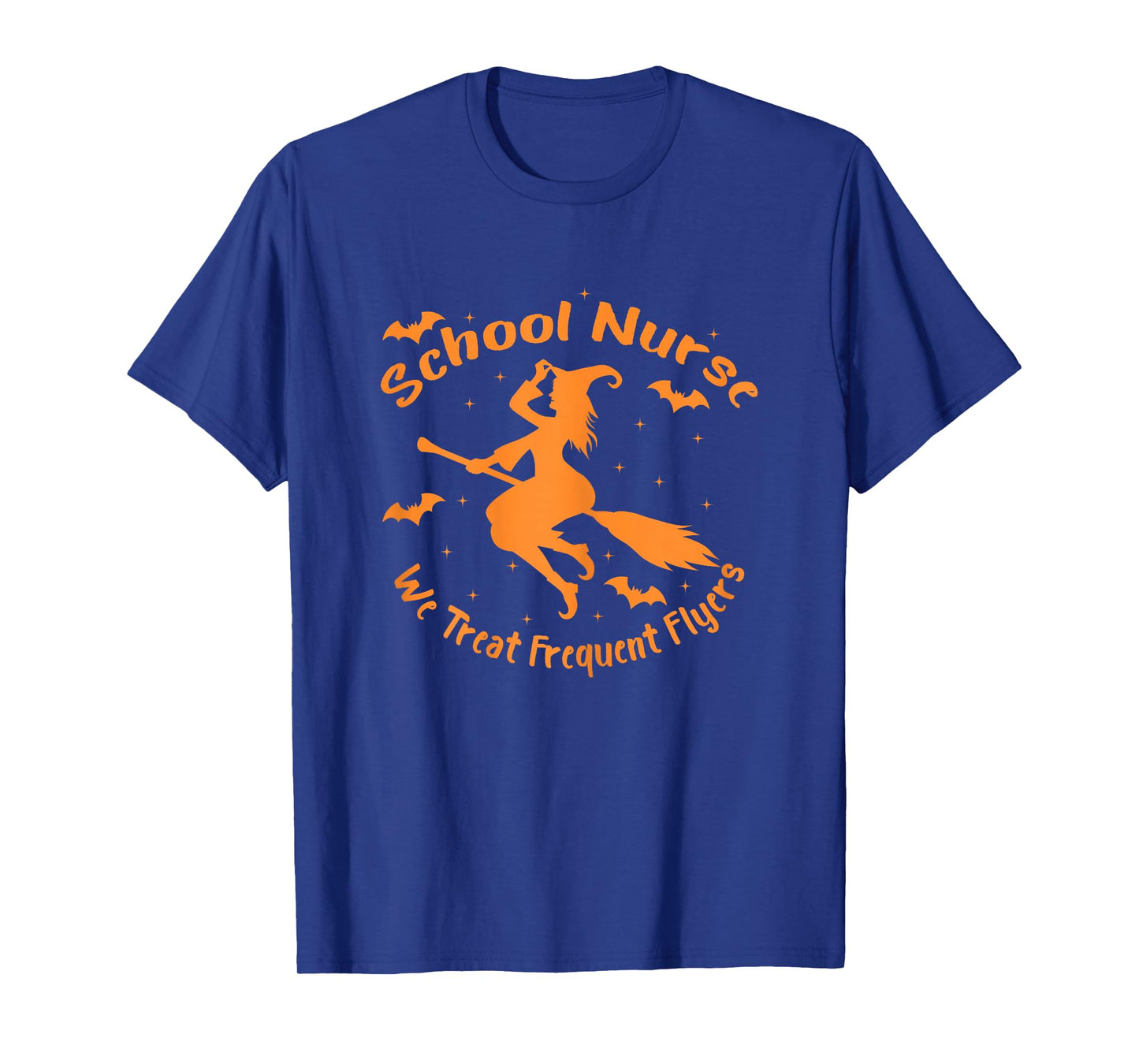 School Nurse We Treat Frequent Flyers Funny Halloween Witch T-Shirt