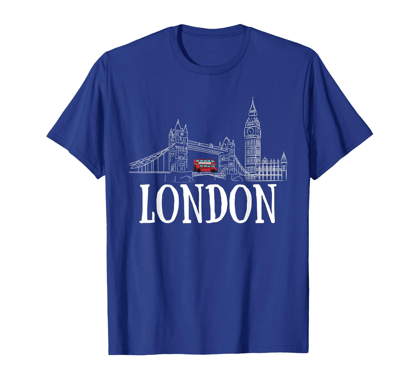 London Skyline Tourist Hometown Vacation Bus Decker Double T-Shirt
