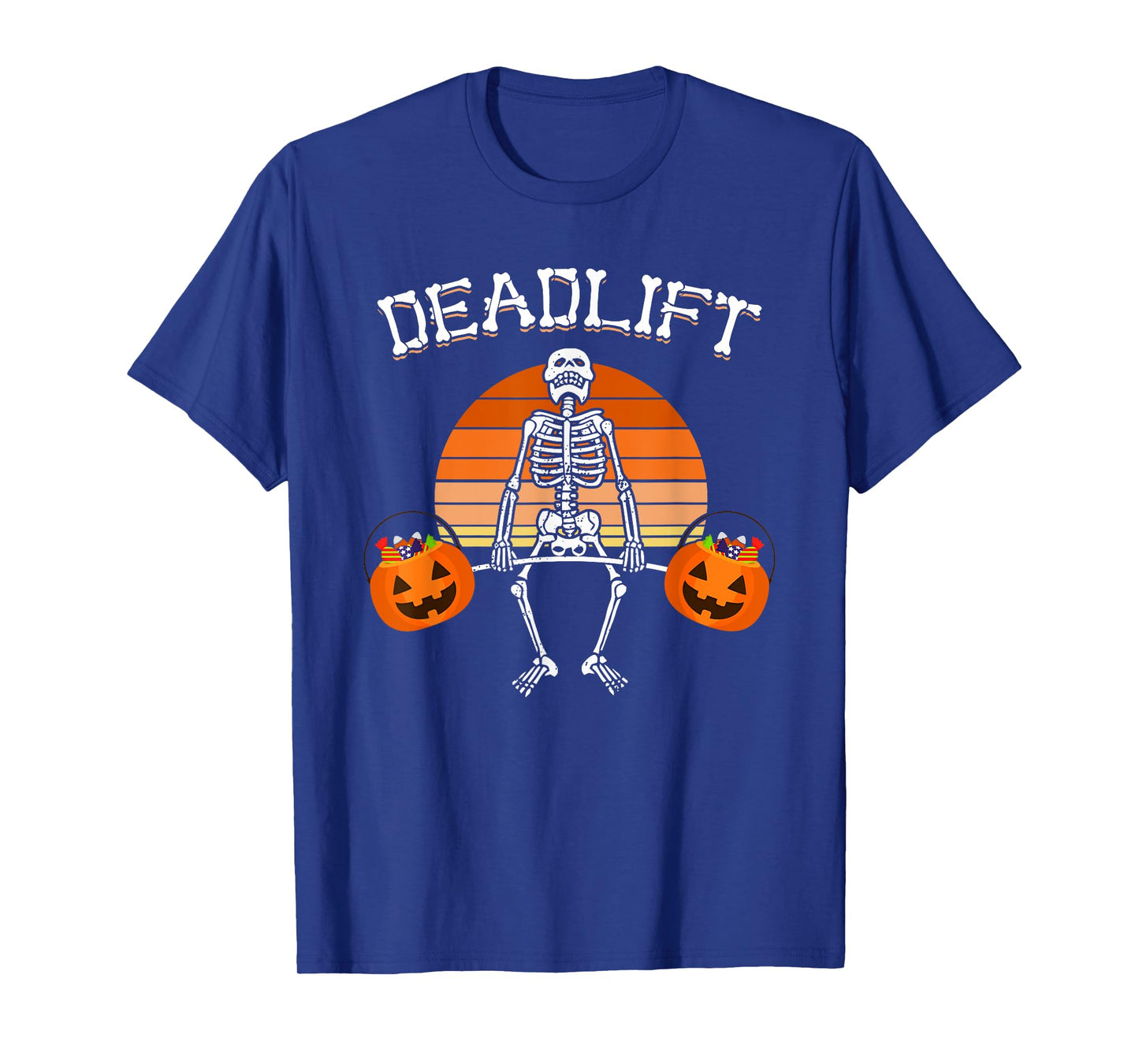 Deadlift Funny Halloween Skeleton Weight Lifting Workout T-Shirt