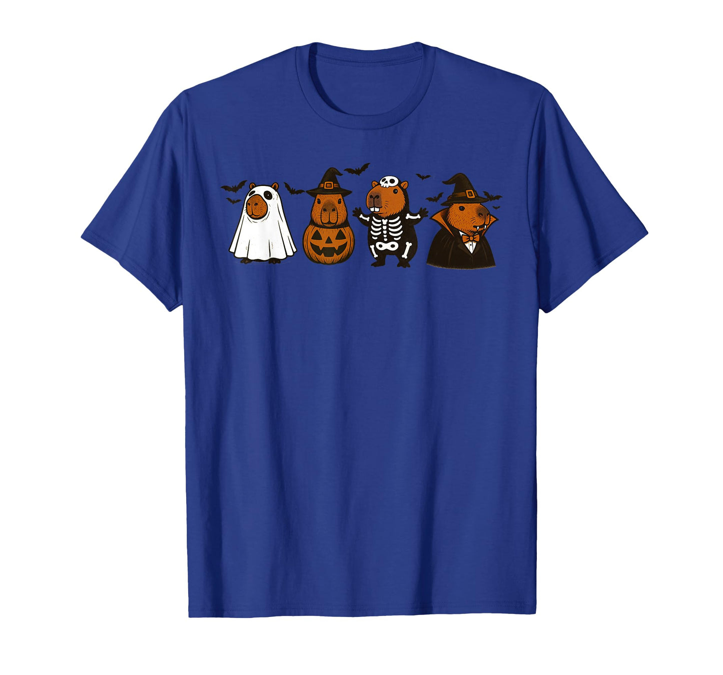 Funny Halloween Capybara Ghost Pumpkin Skeleton Vampire T-Shirt
