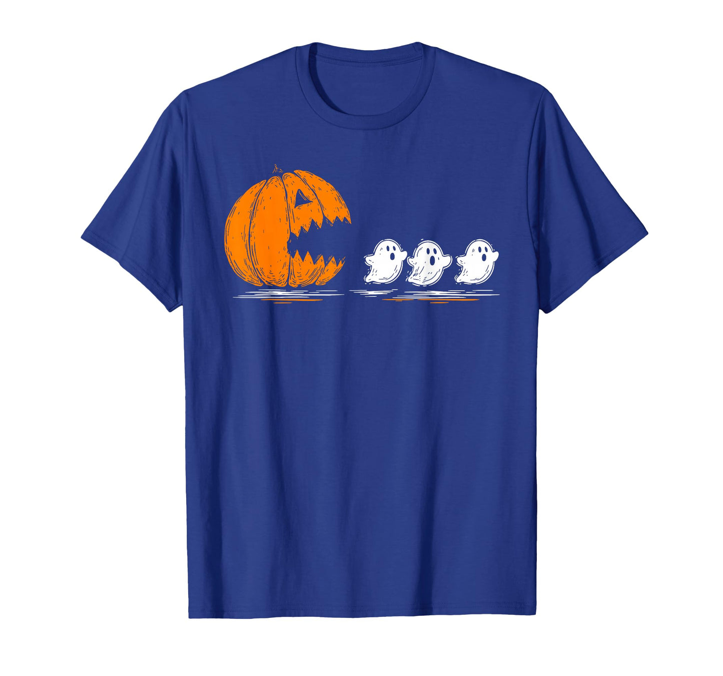 Pumpkin Chasing Ghosts Funny Jack o Lantern Halloween T-Shirt