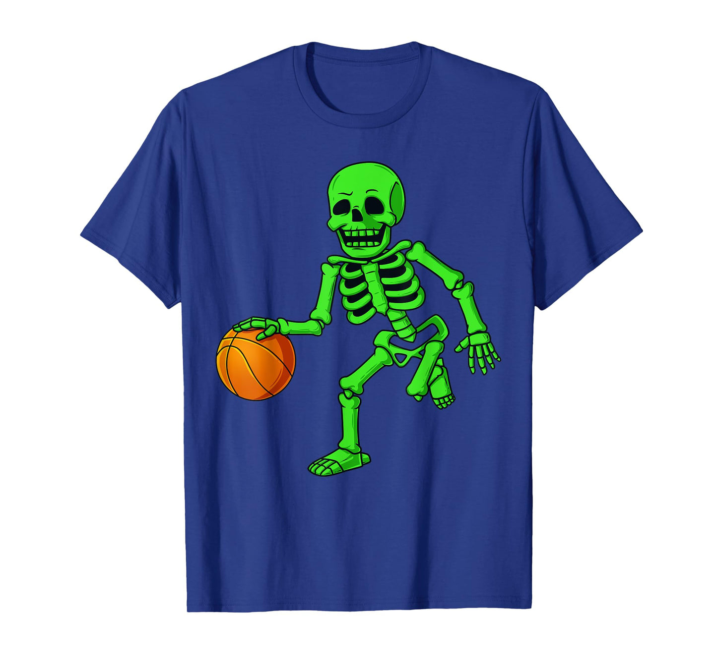 Halloween Skeleton Dribbling Basketball Boys Girls Kids T-Shirt