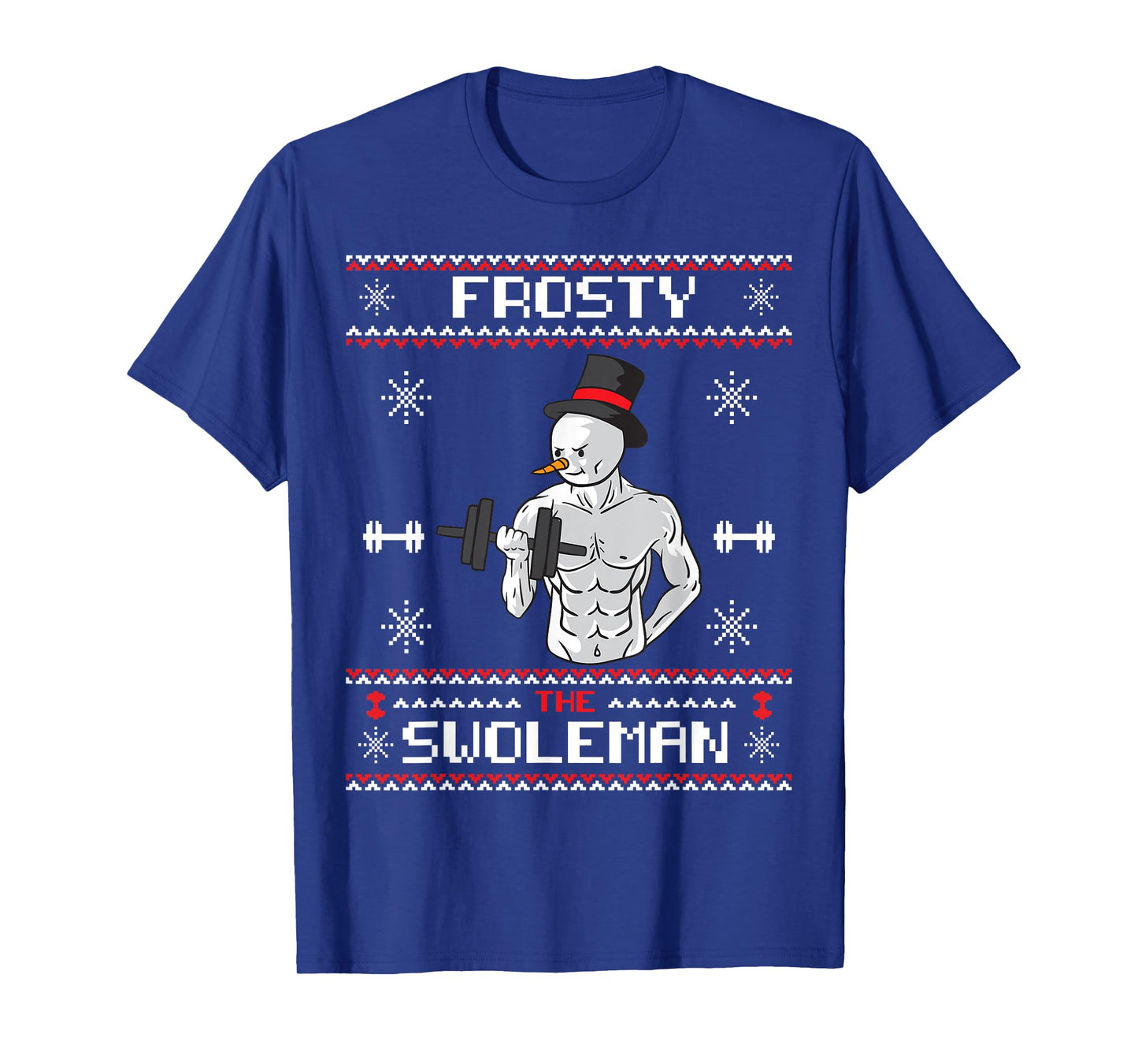 Frosty the Swoleman Ugly Christmas Sweater Snowman Gym T-Shirt