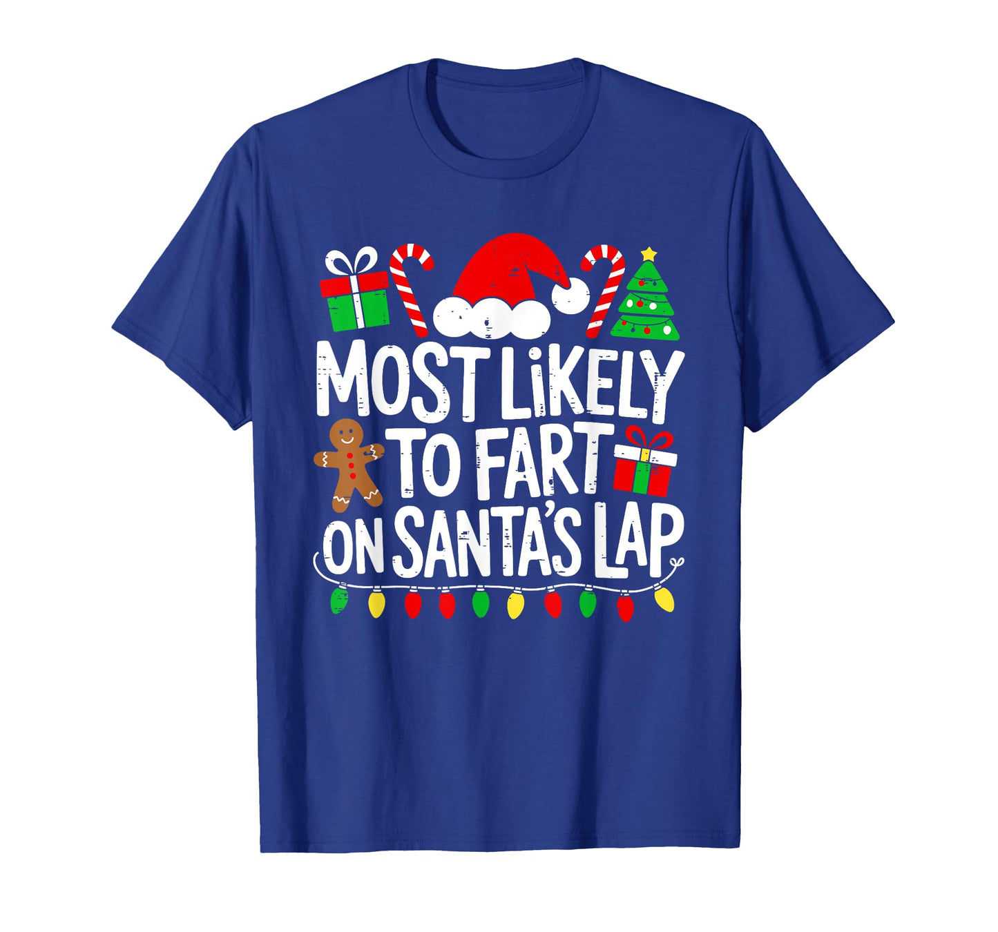 Most Likely to Fart on Santa Lap Funny Christmas Kids Boys T-Shirt