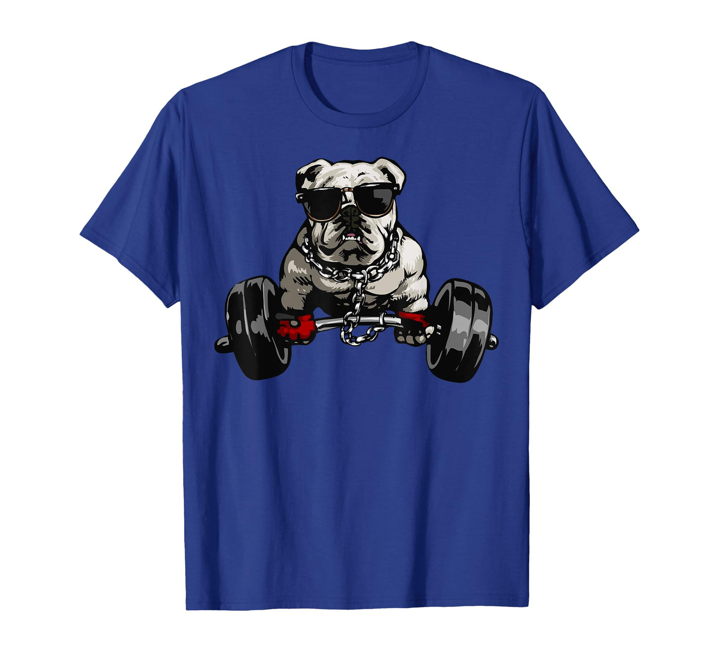 Muscle Bulldog Dog Deadlifting Gym Tee Weightlifting Workout T-Shirt for Men Women