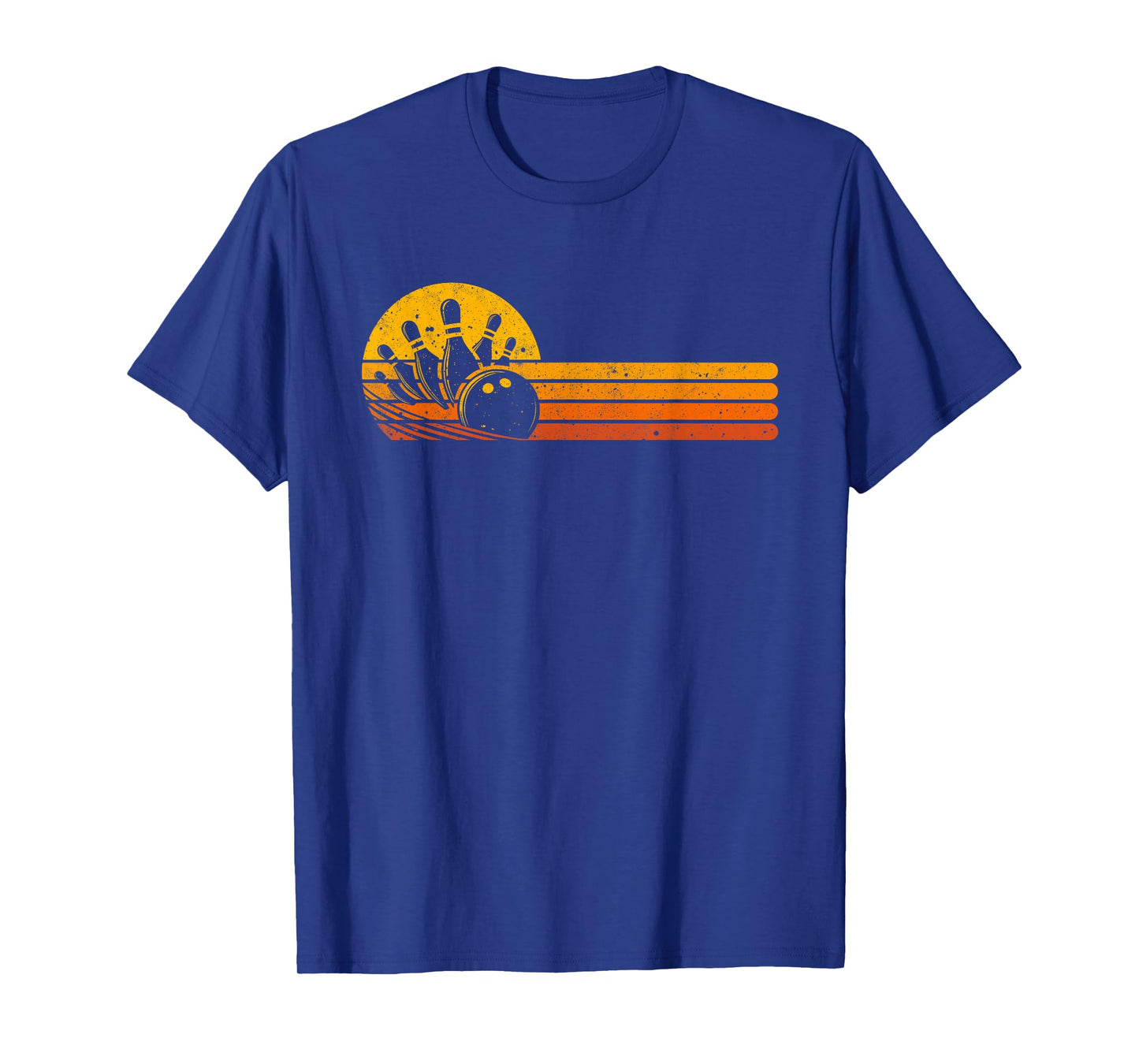 Retro Bowling 70s Bowler Sunset Vintage Bowling Lover T-Shirt