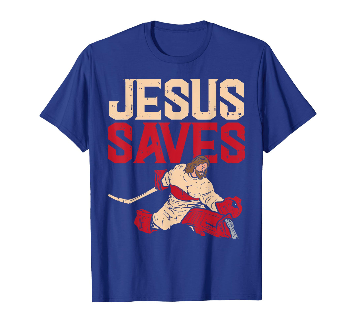 Jesus Saves Ice Hockey Goalie Sport Religious Christian Gift T-Shirt